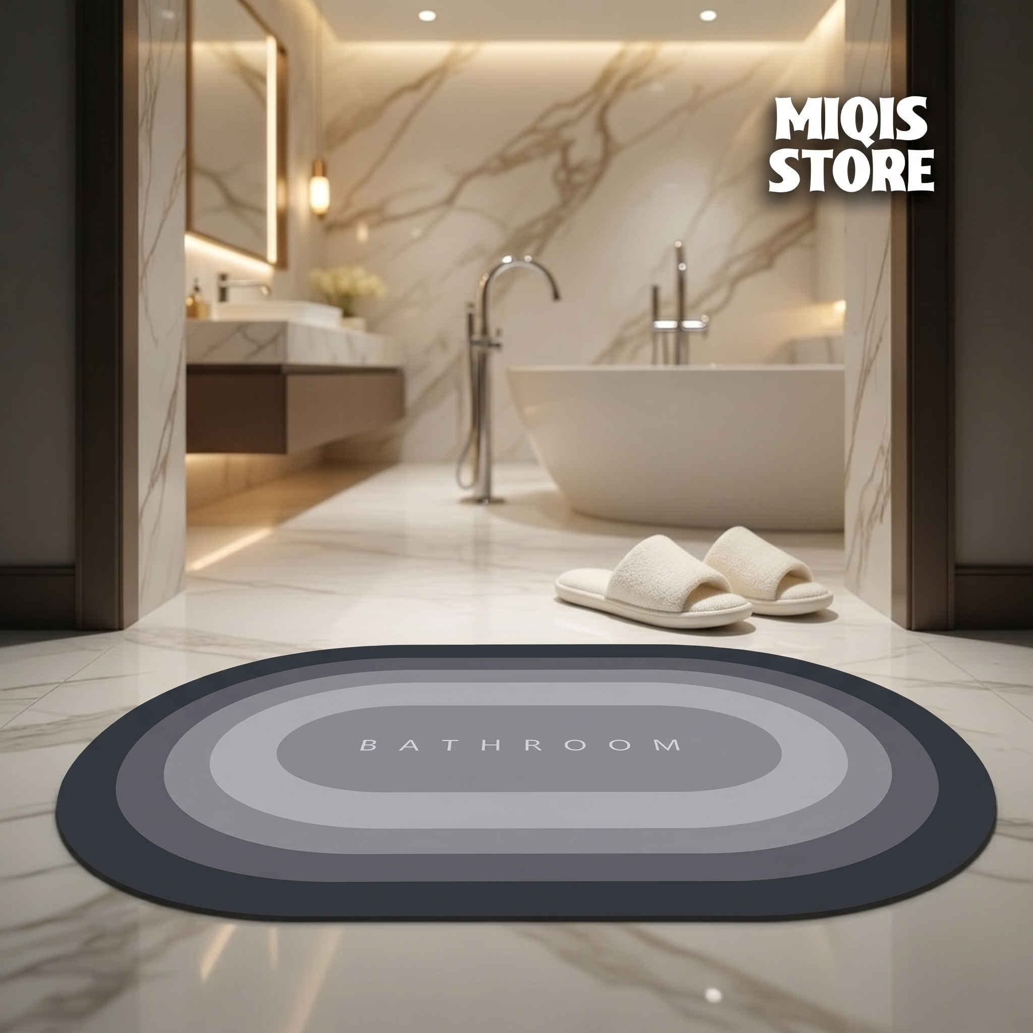 2 Pcs Medium Size Water Absorbent Anti-Slip Mat (2x1.25 ft)