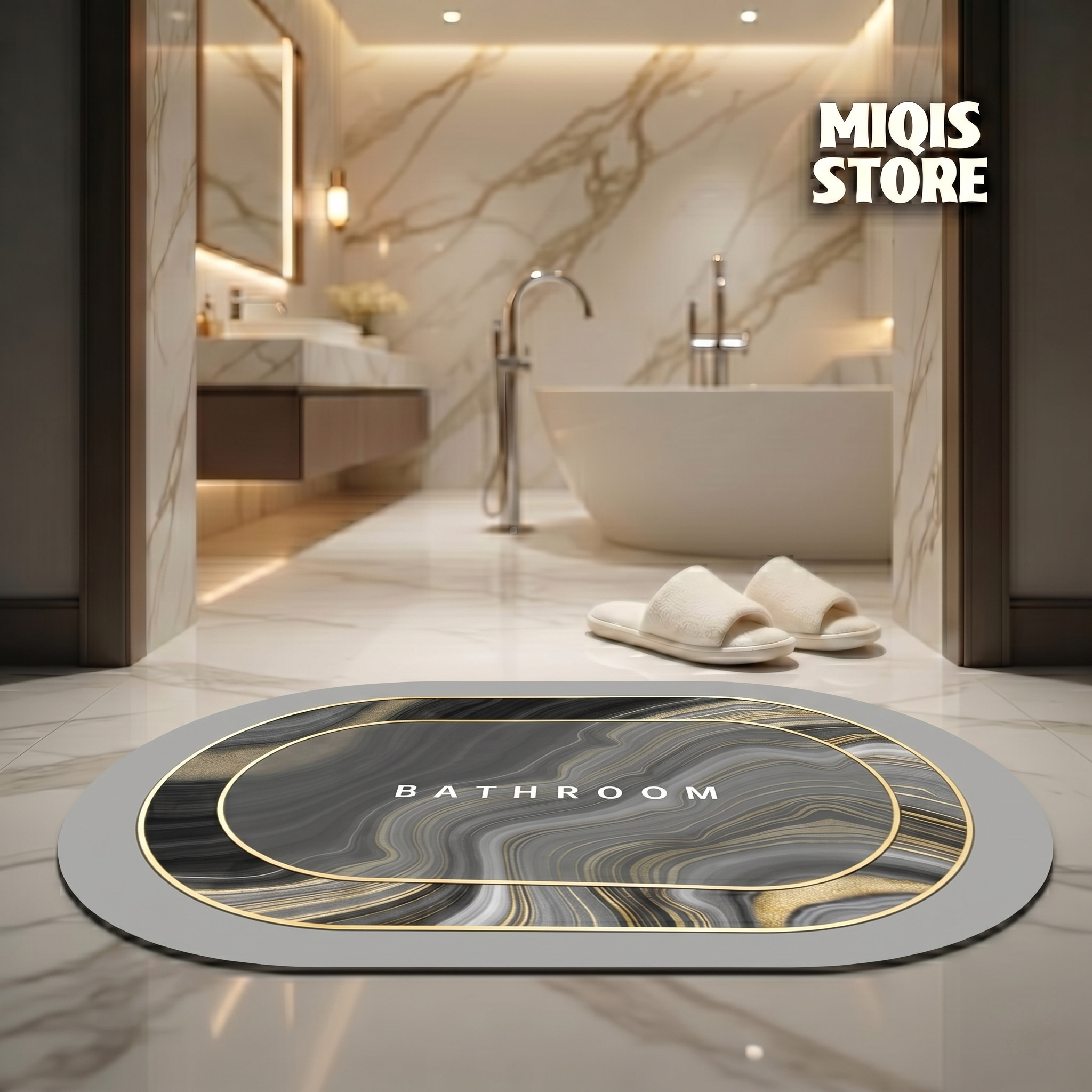 2 Pcs Large Size Water Absorbent Anti-Slip Mat (2.25x1.5 ft)