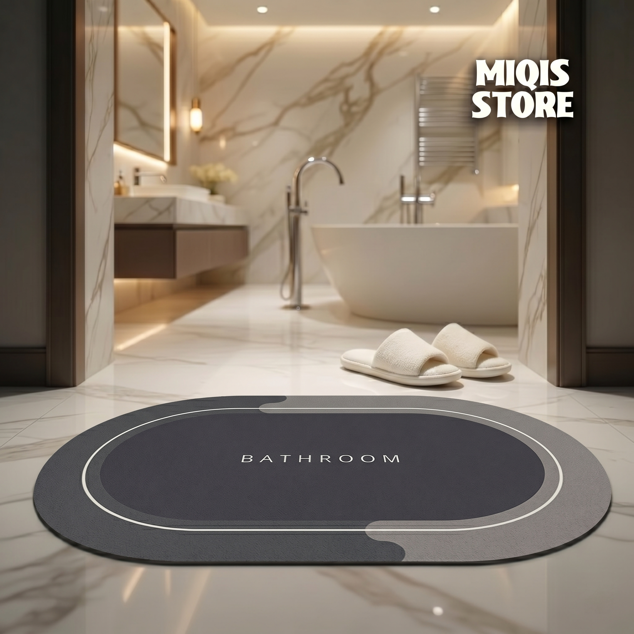 2 Pcs Large Size Water Absorbent Anti-Slip Mat (2.25x1.5 ft)
