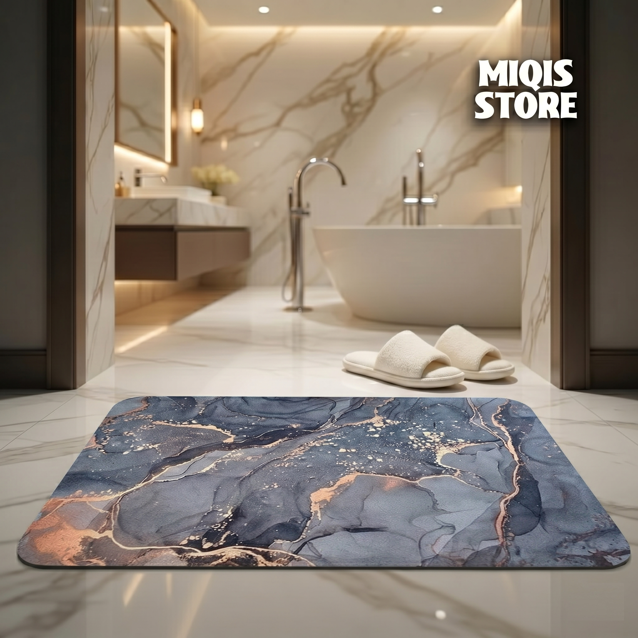 2 Pcs Medium Water Absorbent Anti-Slip Mat (2x1.25 ft)