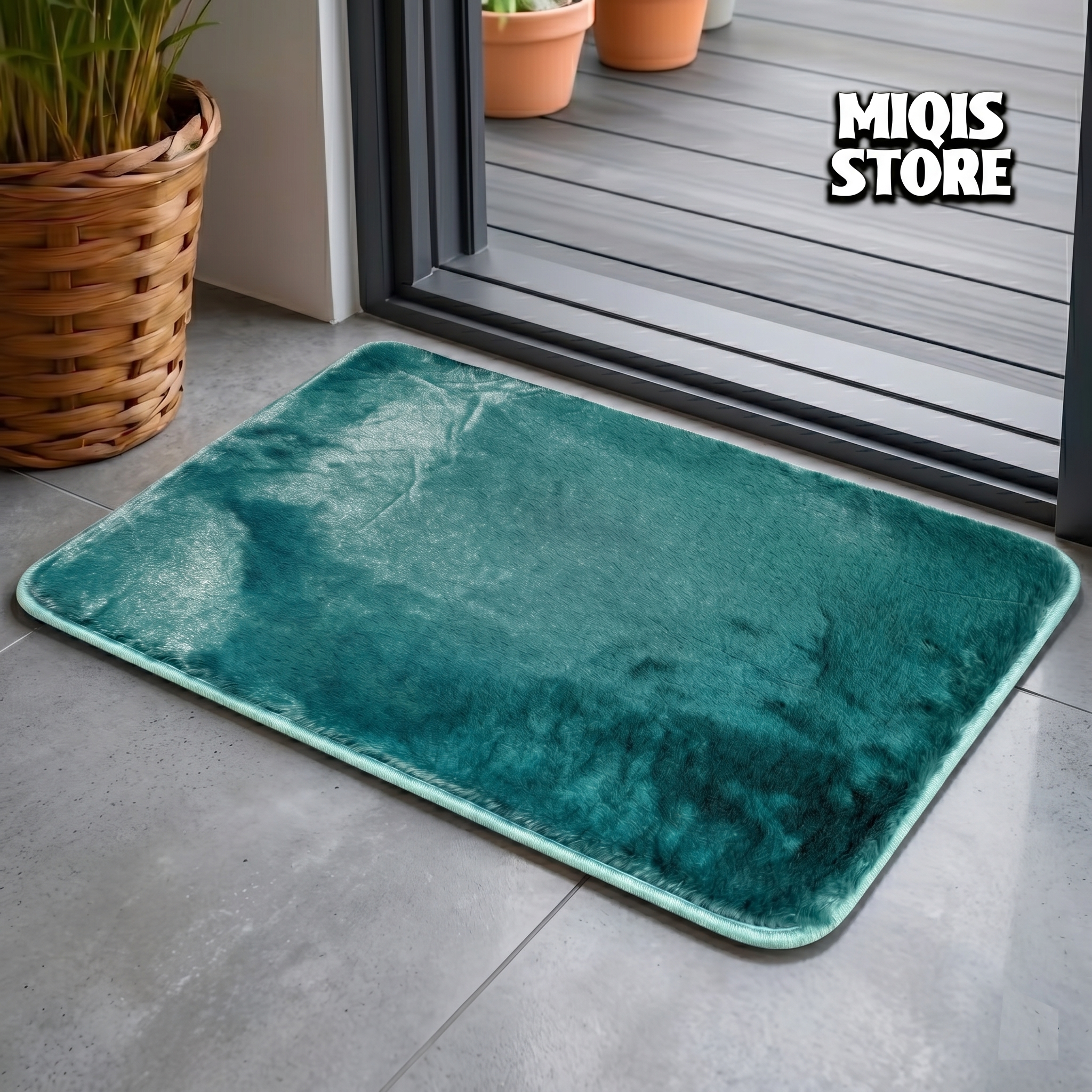 Premium Faux Rabbit Fur Mat Medium Size 24x16 Inches
