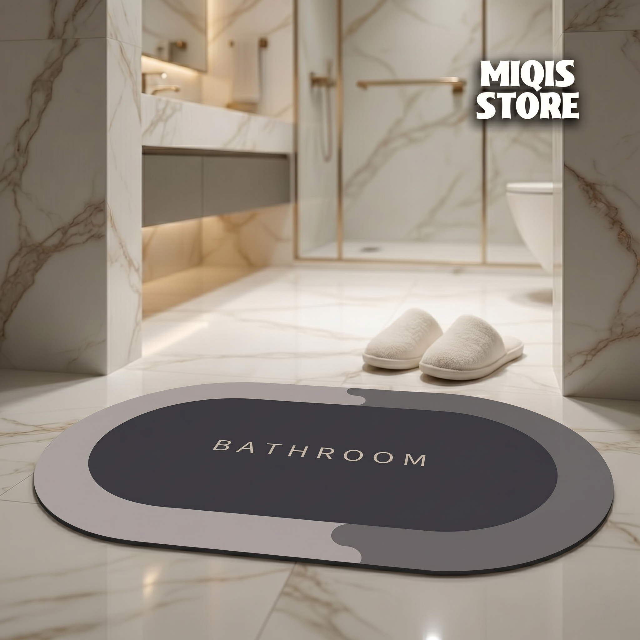 2 Pcs Large Size Water Absorbent Anti-Slip Mat (2.25x1.5 ft)