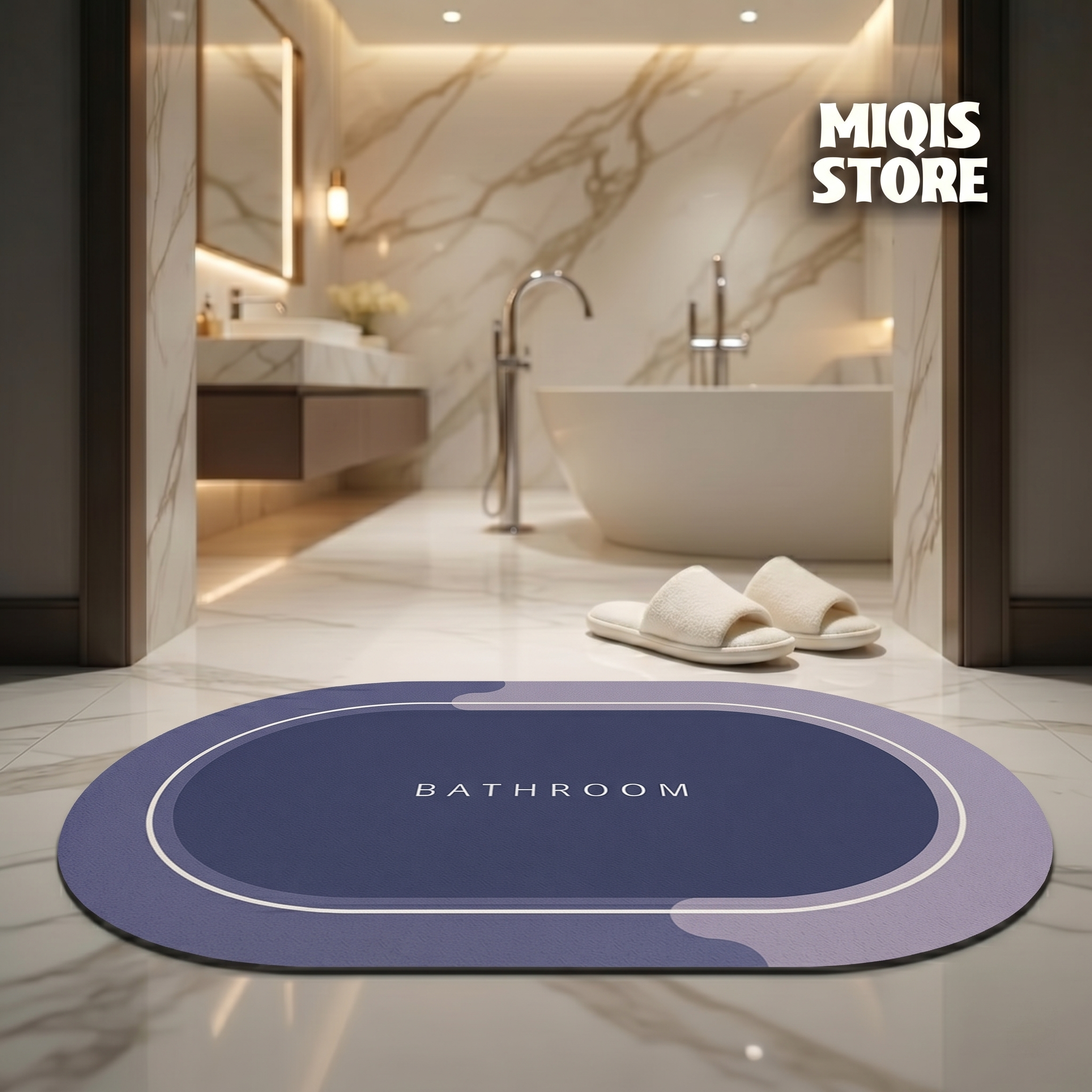 2 Pcs Medium Size Water Absorbent Anti-Slip Mat (2x1.25 ft)