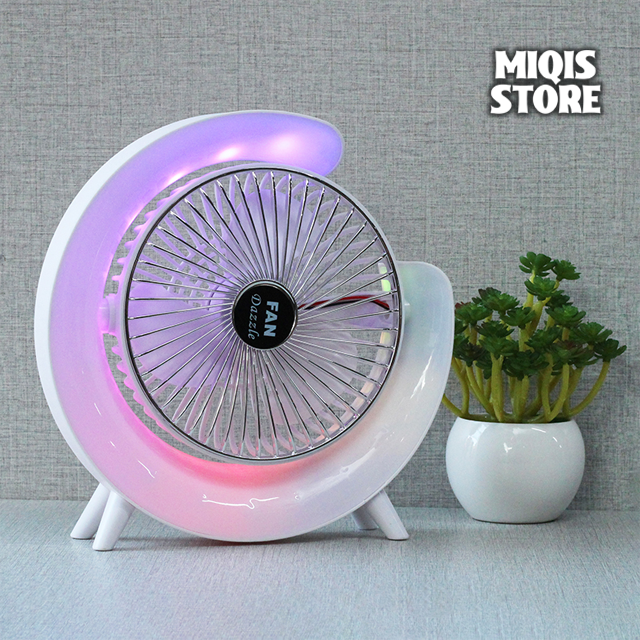 High Quality Multi-Functional Air Circulation USB Charging Portable Fan with Night Light Handheld Fan