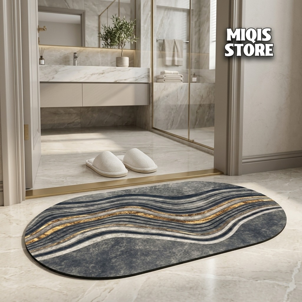 2 Pcs Water Absorbent Anti-Slip Mat (2x1.25 ft)