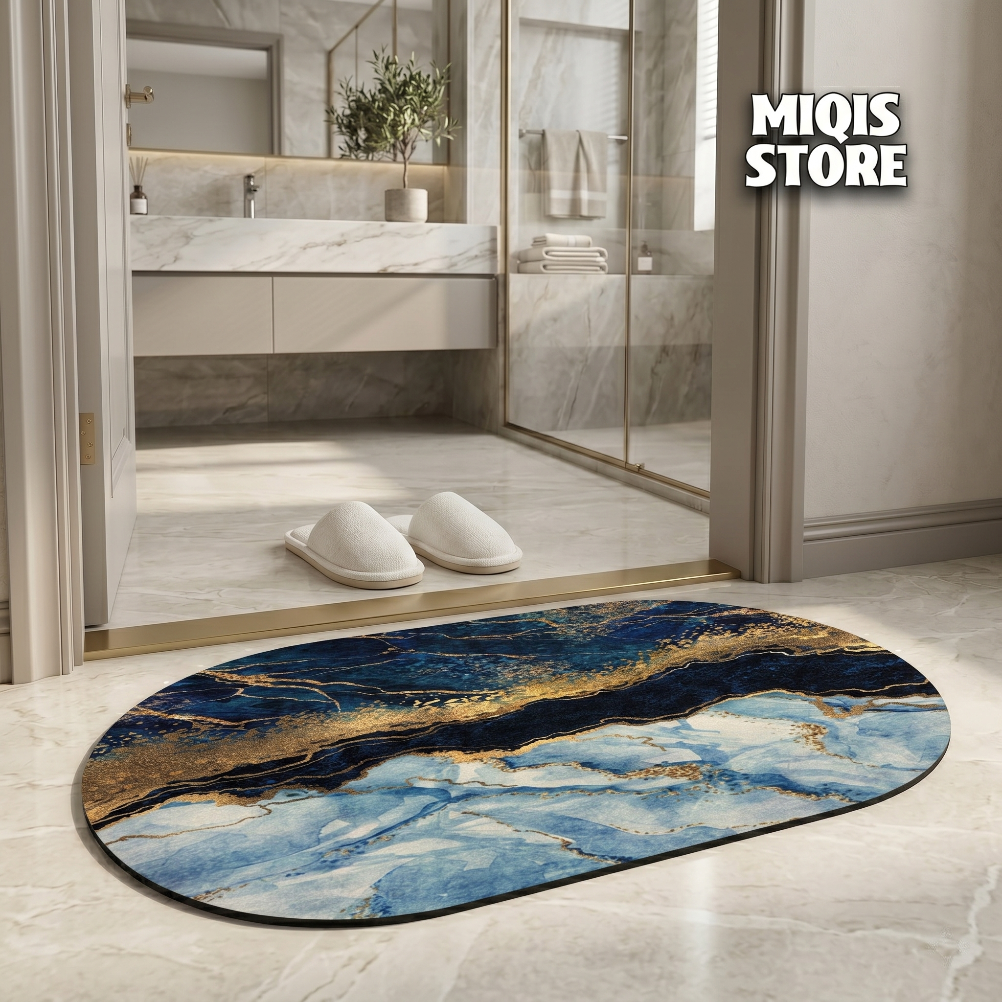 2 Pcs Large Size Water Absorbent Anti-Slip Mat (2.25x1.5 ft)
