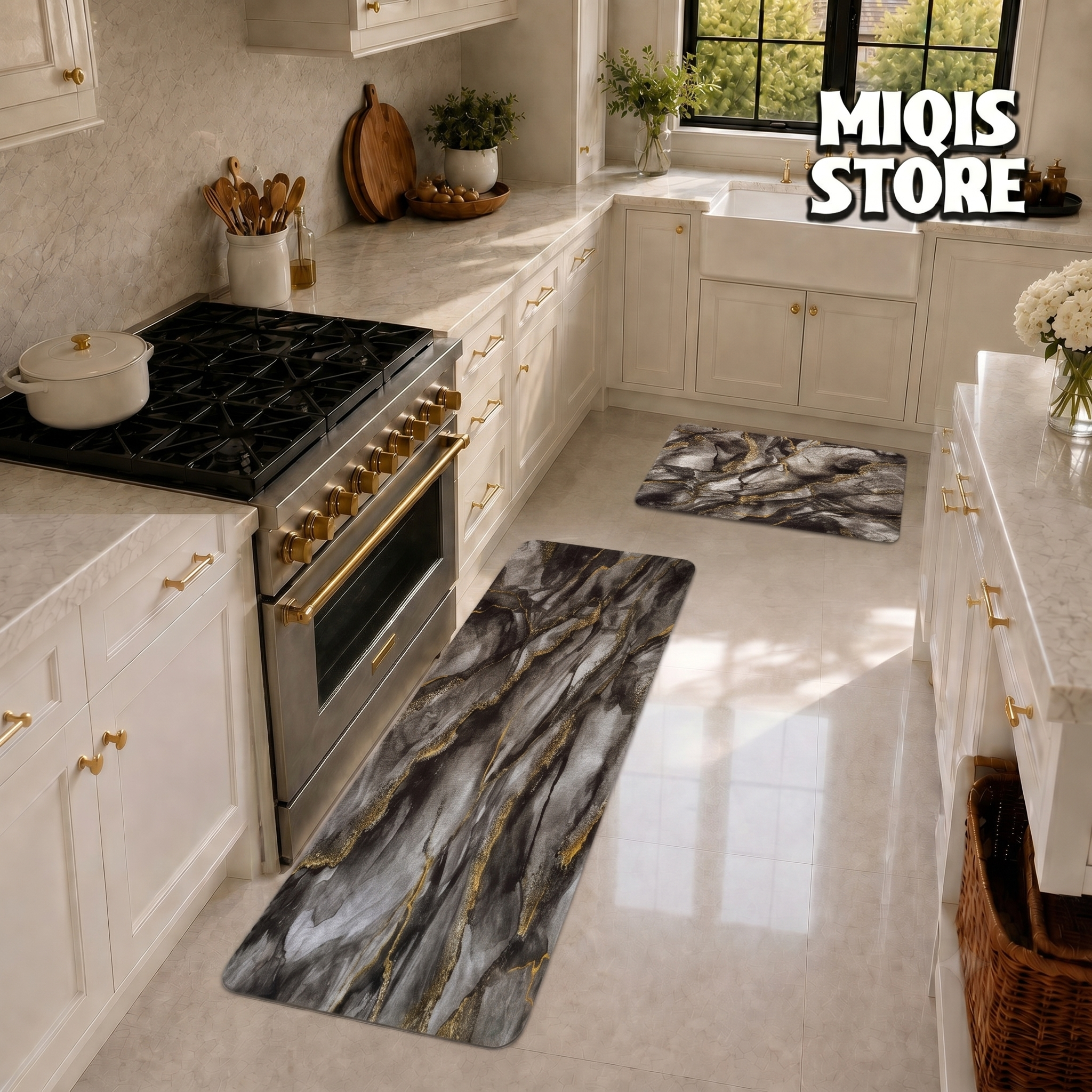 Anti Slip Water Absorbent Runner With Mat (Extra Large Design 27)