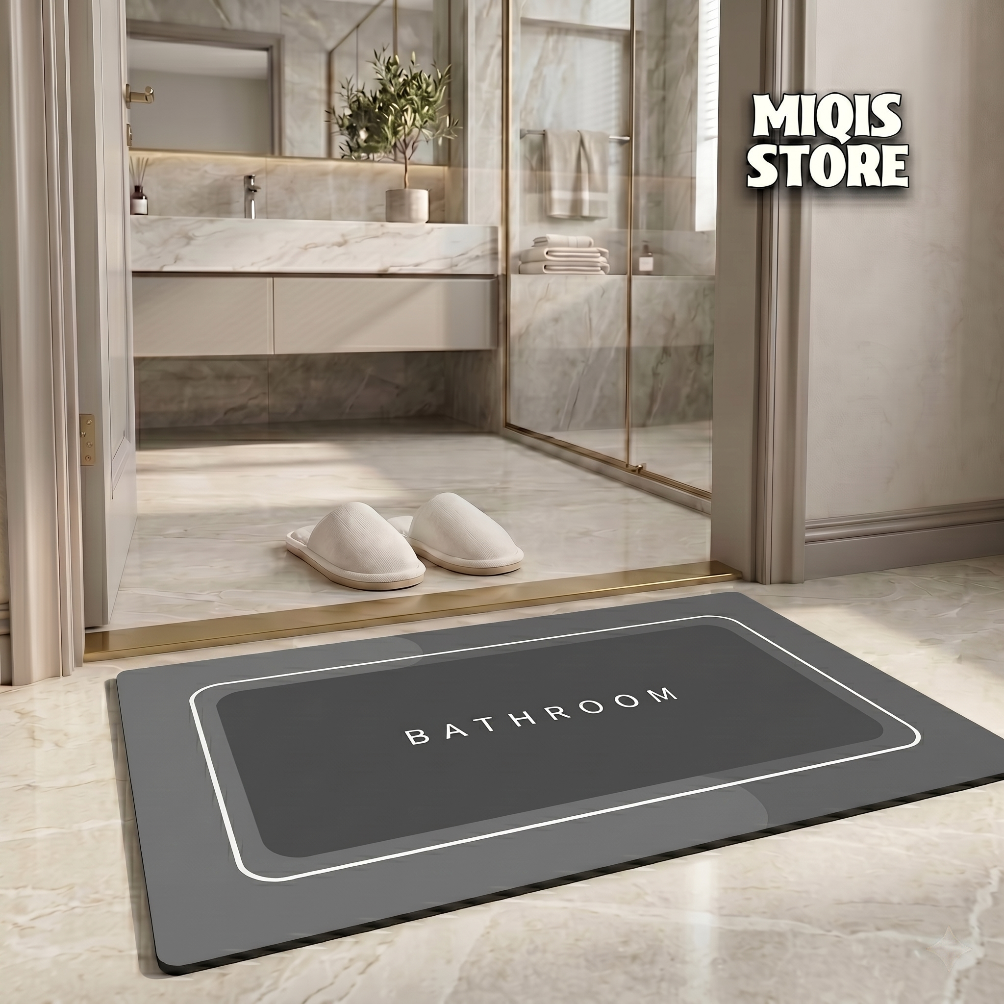 2 Pcs Large Size Water Absorbent Anti-Slip Mat (2.25x1.5 ft)