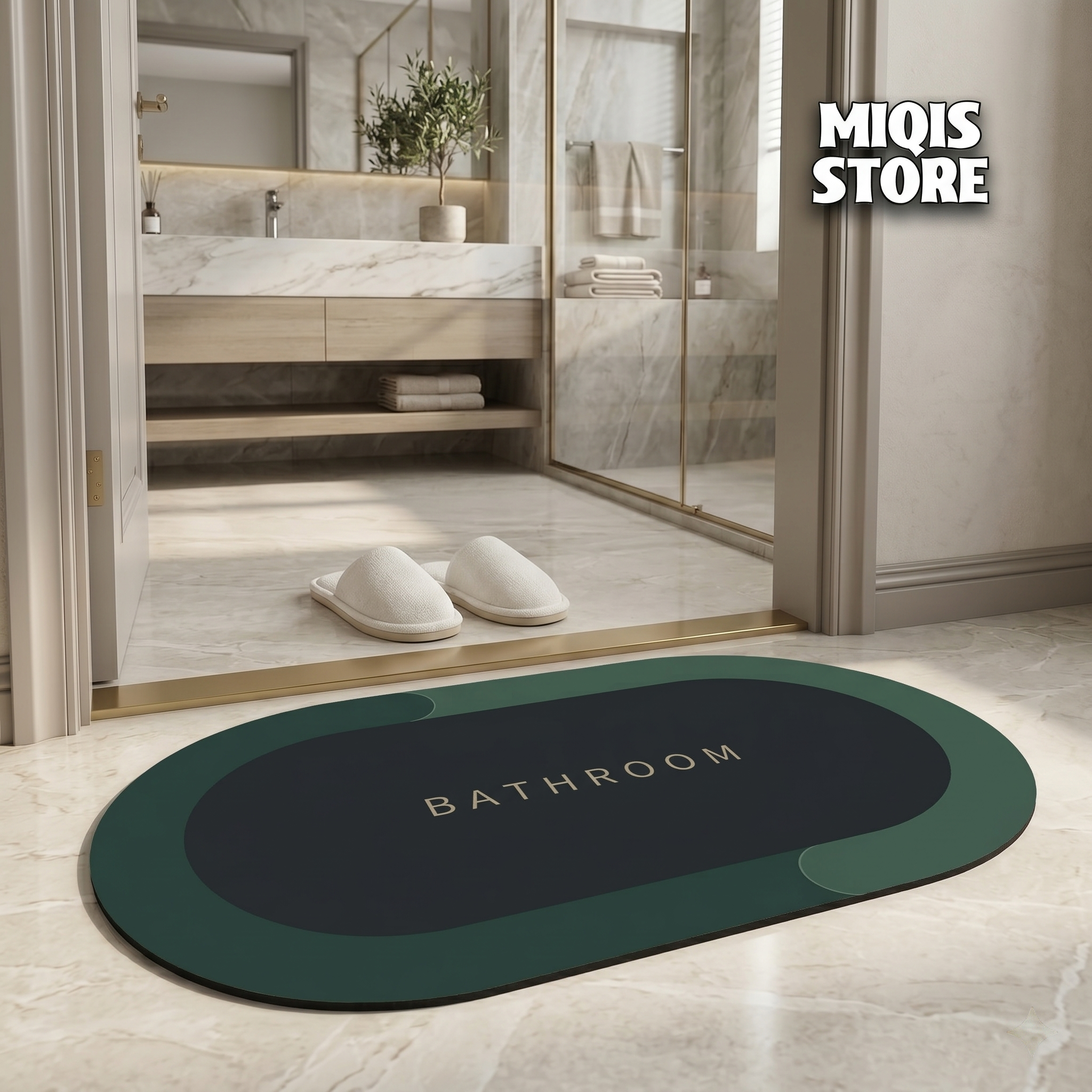 2 Pcs Medium Size Water Absorbent Anti-Slip Mat (2x1.25 ft)