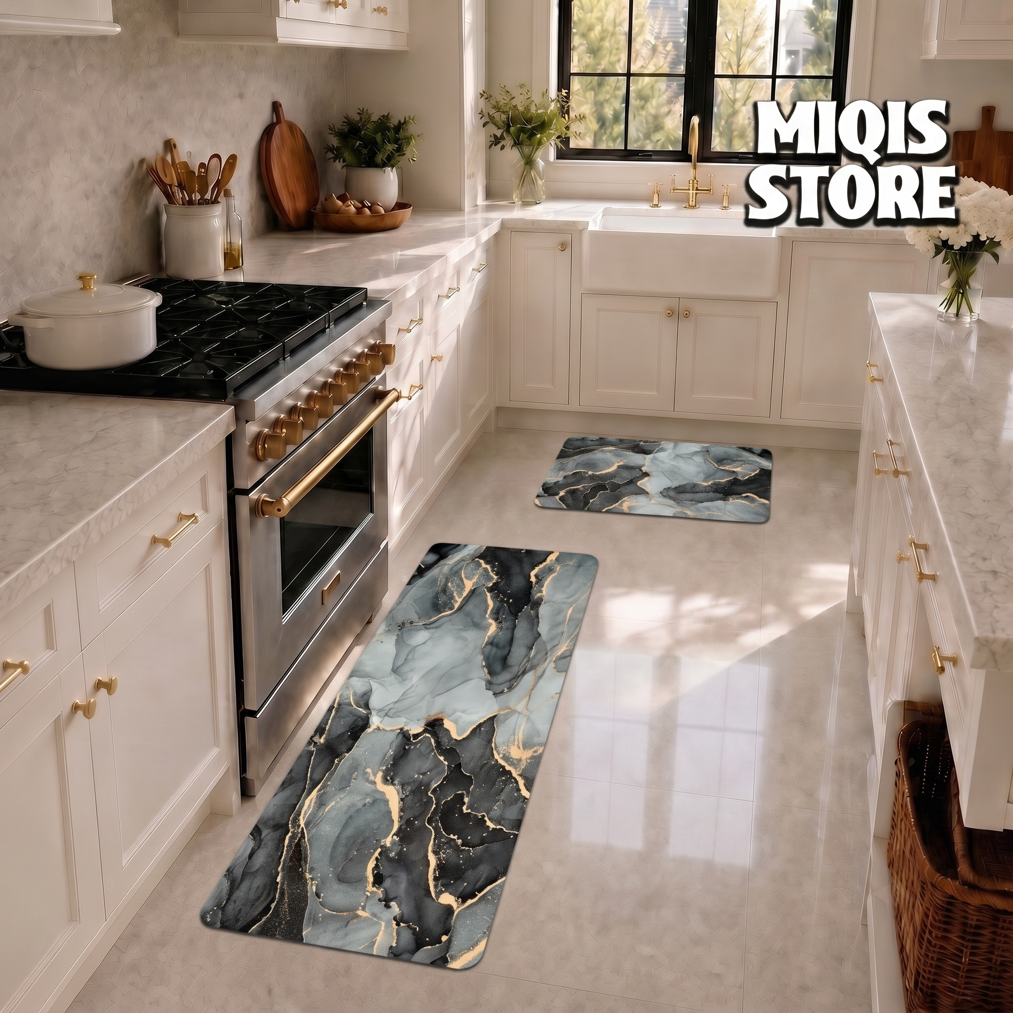 Anti Slip Water Absorbent Runner With Mat (Large Design 42)