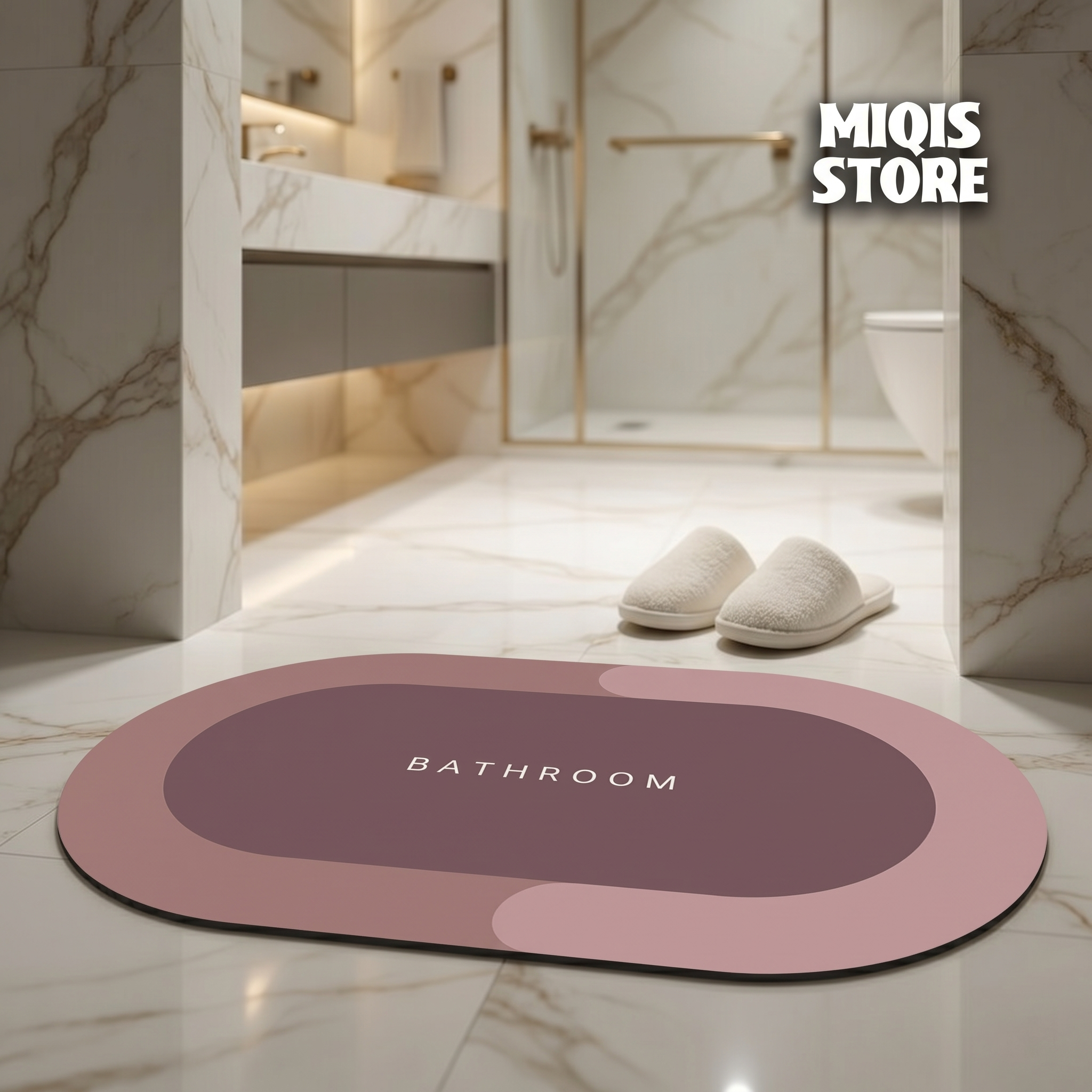 2 Pcs Water Absorbent Anti-Slip Mat (2x1.25 ft)