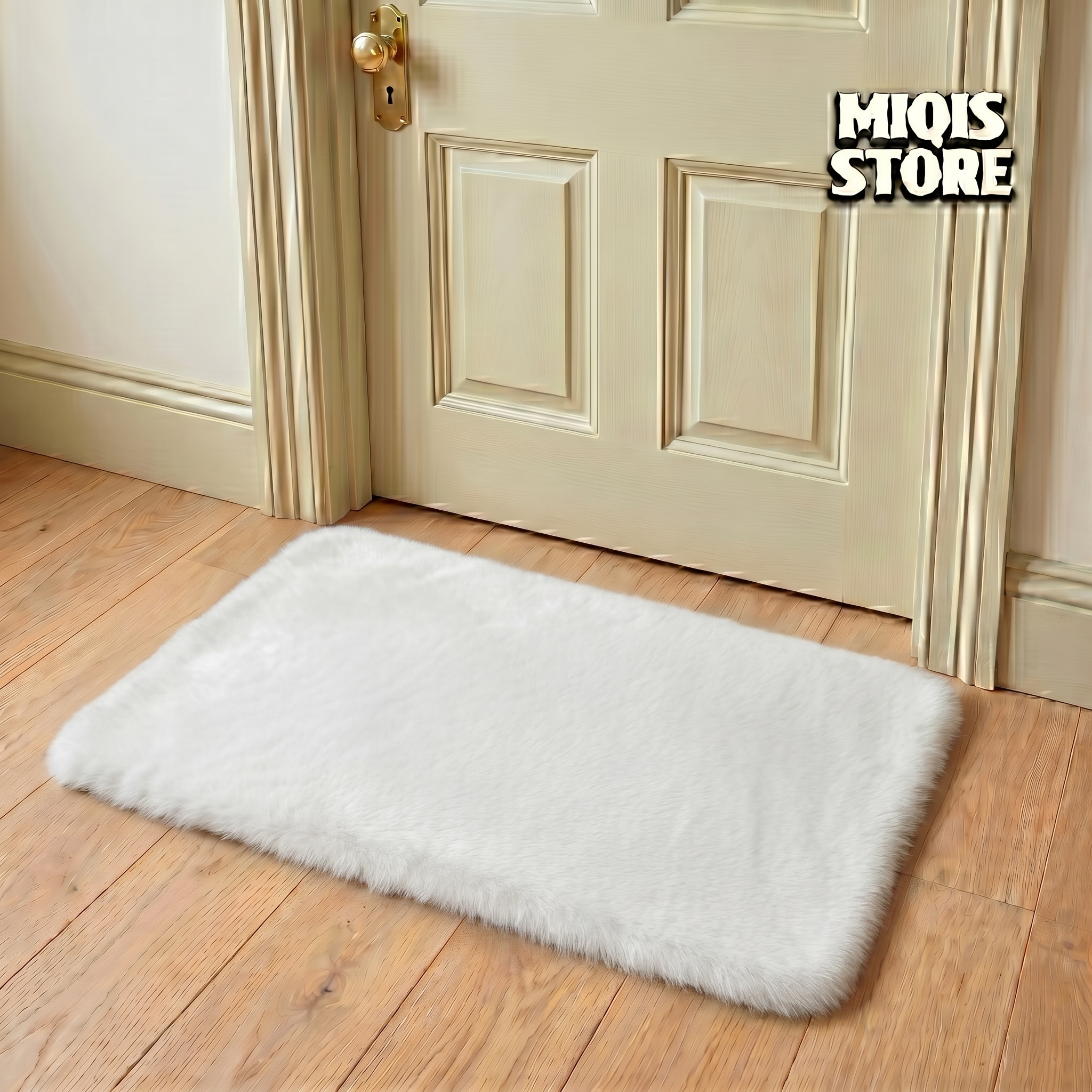 Premium Faux Rabbit Fur Mat Medium Size 24x16 Inches
