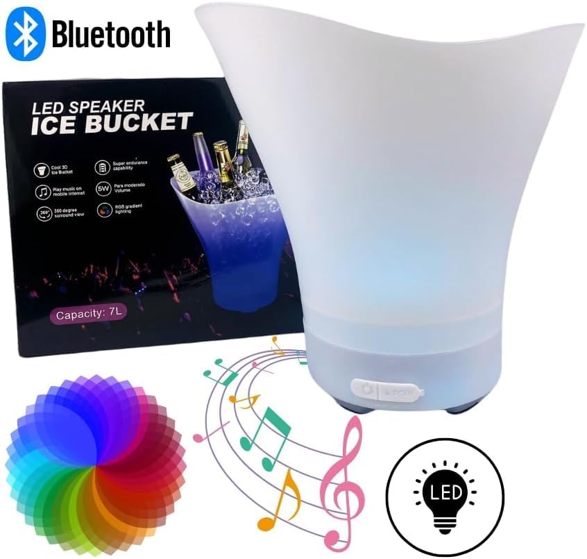 Bluetooth LED Speaker Ice Bucket (7L Capacity)