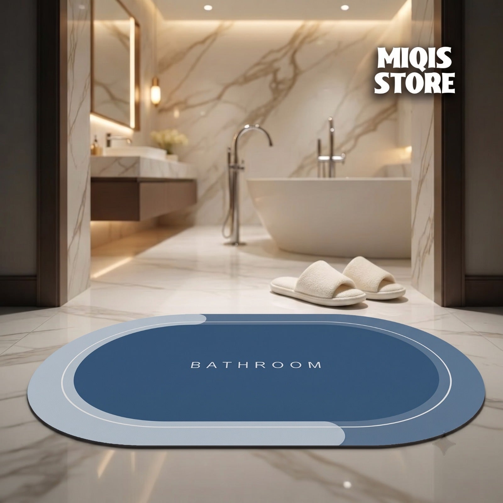 2 Pcs Medium Size Water Absorbent Anti-Slip Mat (2x1.25 ft)