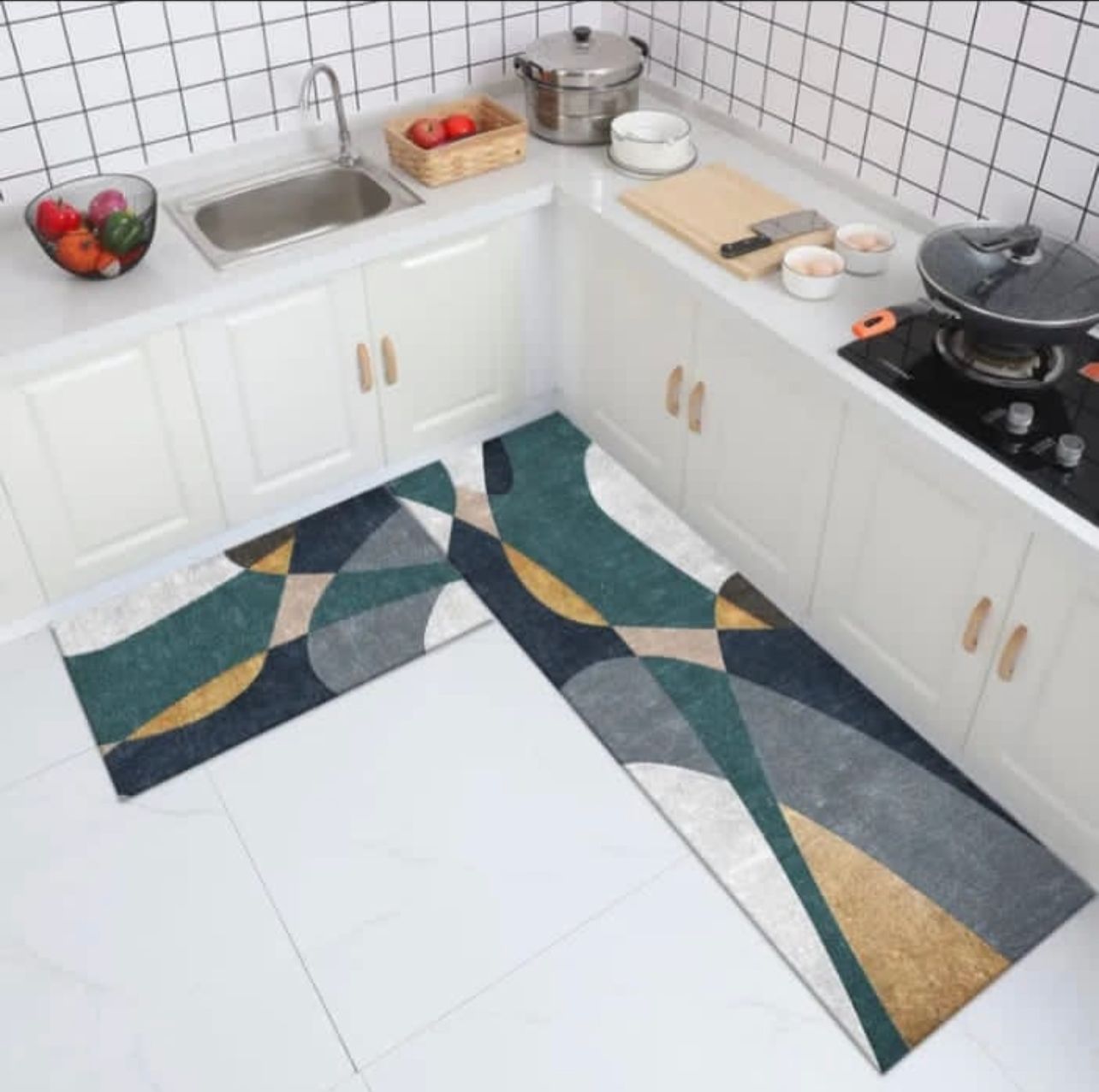 Anti Slip Water Absorbent Runner With Mat (Large Design 30)