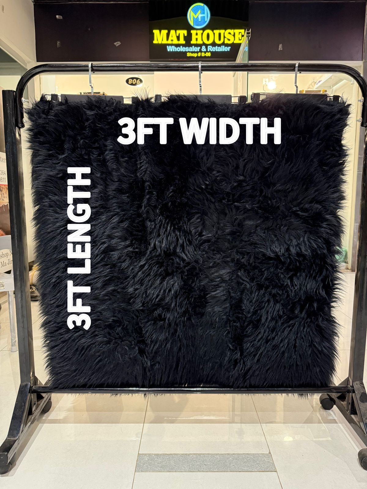Sheep Fur Rug/Centerpiece 3.28x3.28 Ft