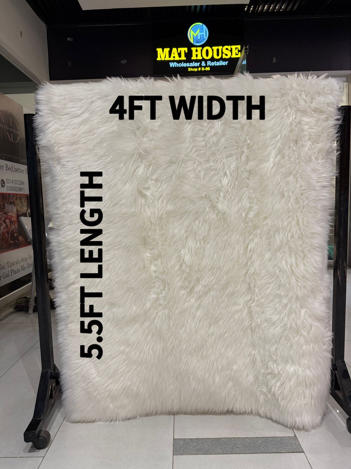 Sheep Fur Rug/Centerpiece 5.5x4 Ft