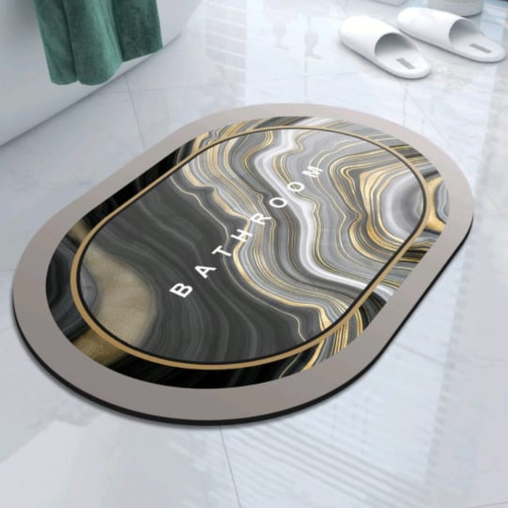 2 Pcs Water Absorbent Anti-Slip Mat (2x1.25 ft)