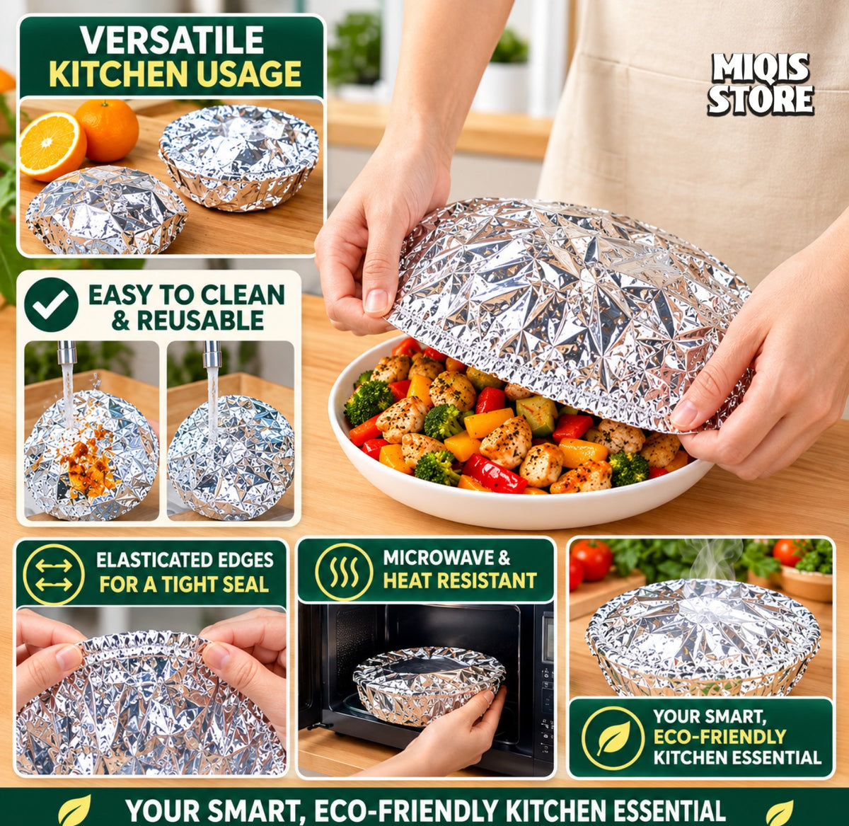 Reusable Aluminum Foil Food Covers