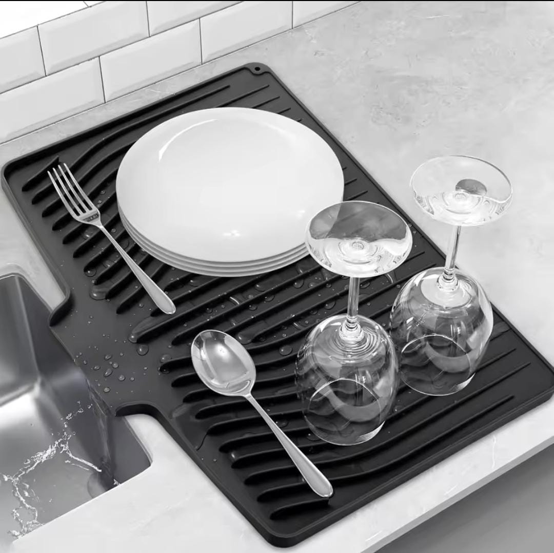 Anti Slip, Waterproof and Heat Resistant Silicone Large Kitchen Drain Mat