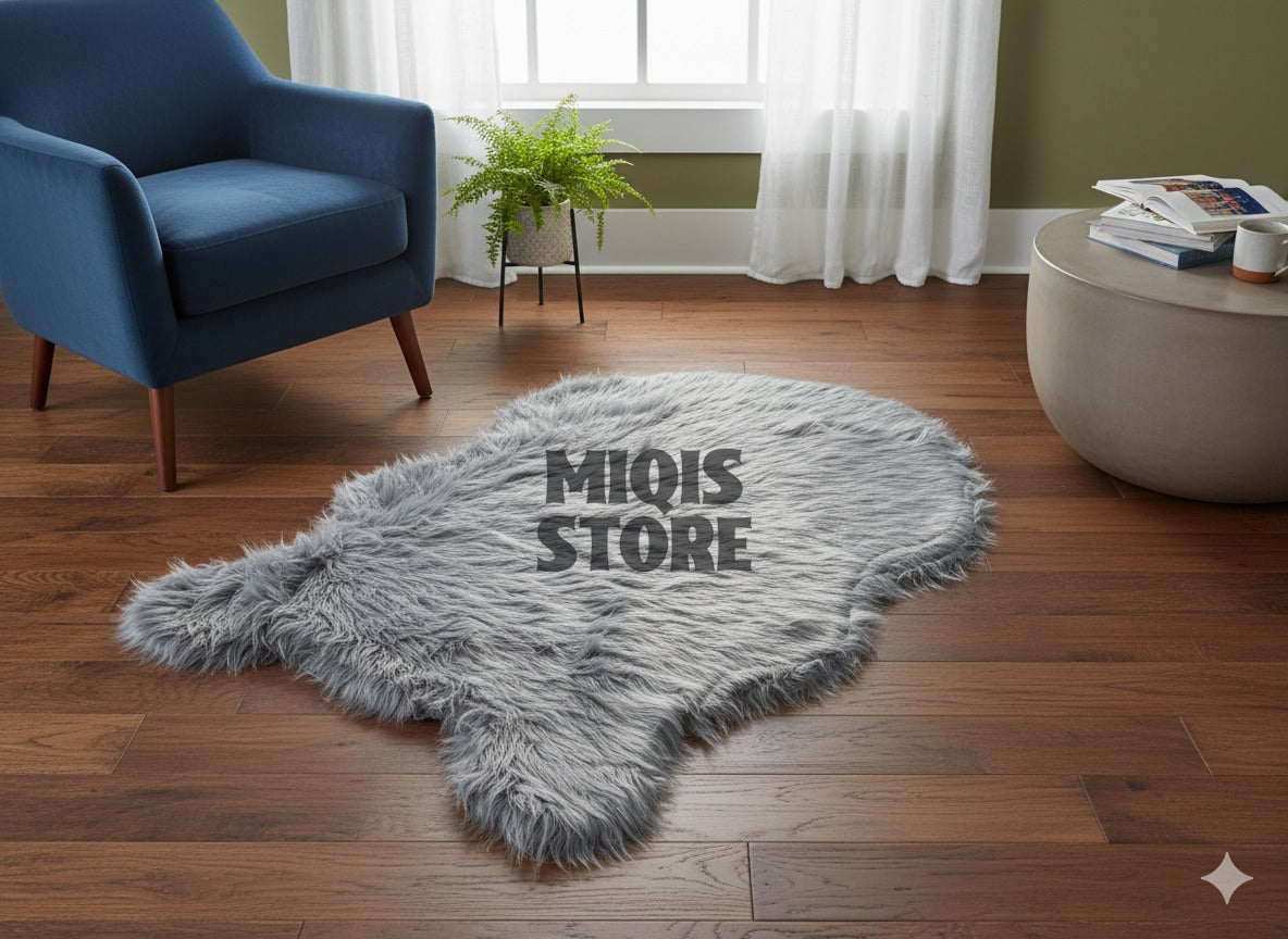 Luxury Soft Faux Sheepskin Rug/Centerpiece 3x2 Ft