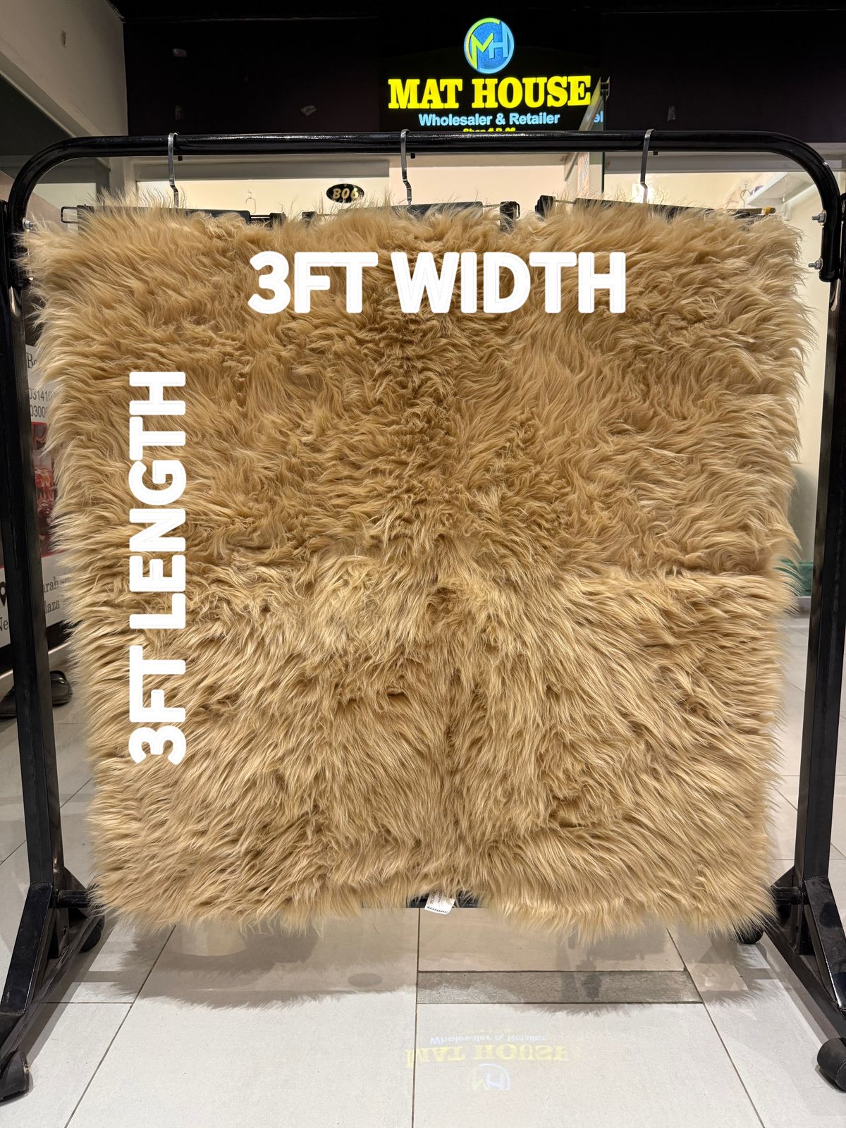 Sheep Fur Rug/Centerpiece 3.28x3.28 Ft