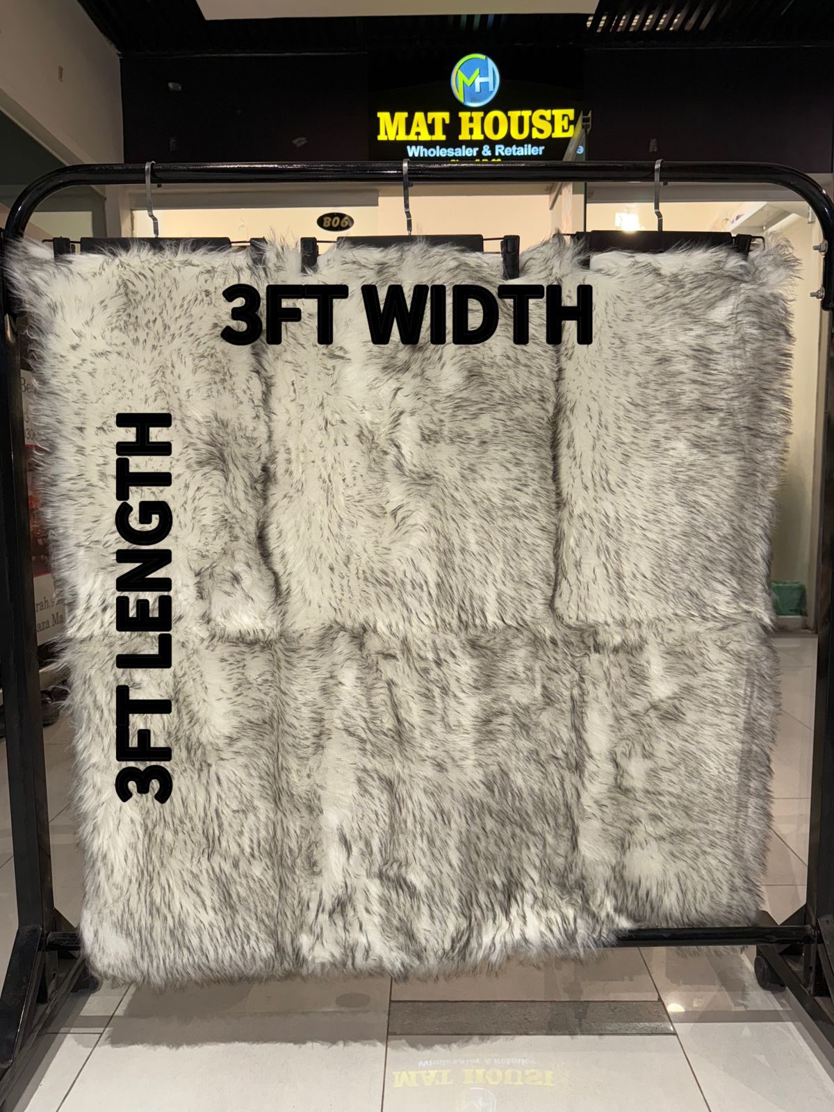 Sheep Fur Rug/Centerpiece 3.28x3.28 Ft