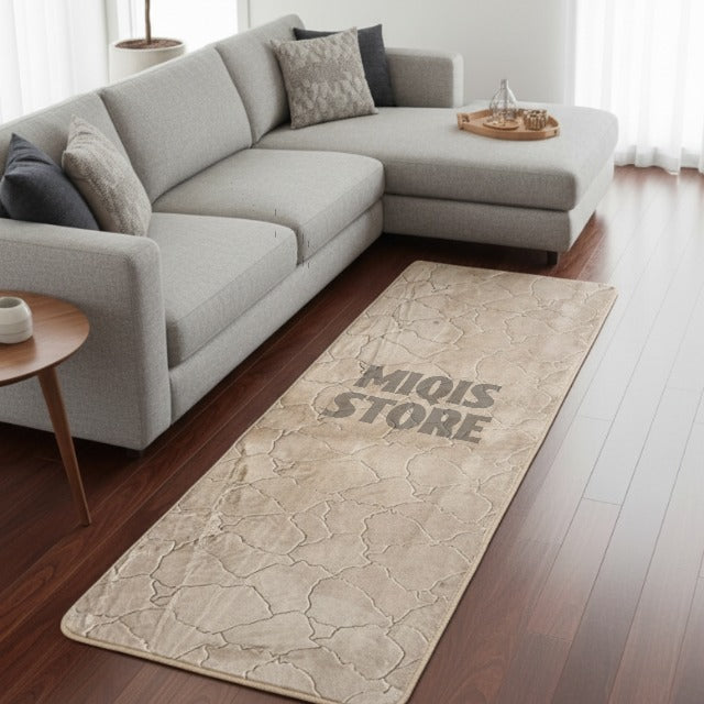 Luxurious Comfort Gold Stripe Faux Fur Runner 6x2 Ft