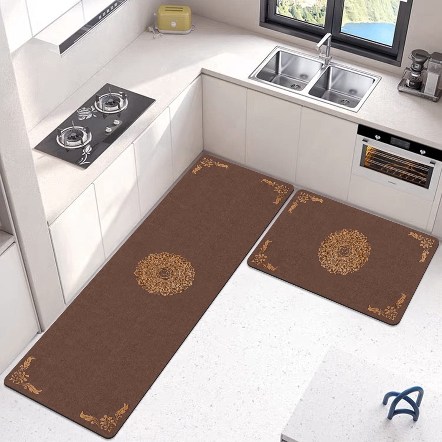 Anti Slip Water Absorbent Runner With Mat (Large Design 40)