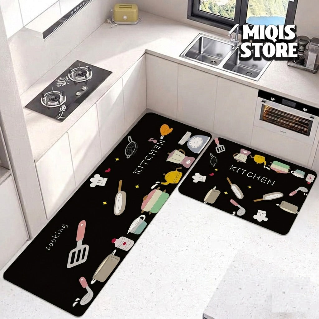 Anti Slip Water Absorbent Runner With Mat (Medium Design 75)