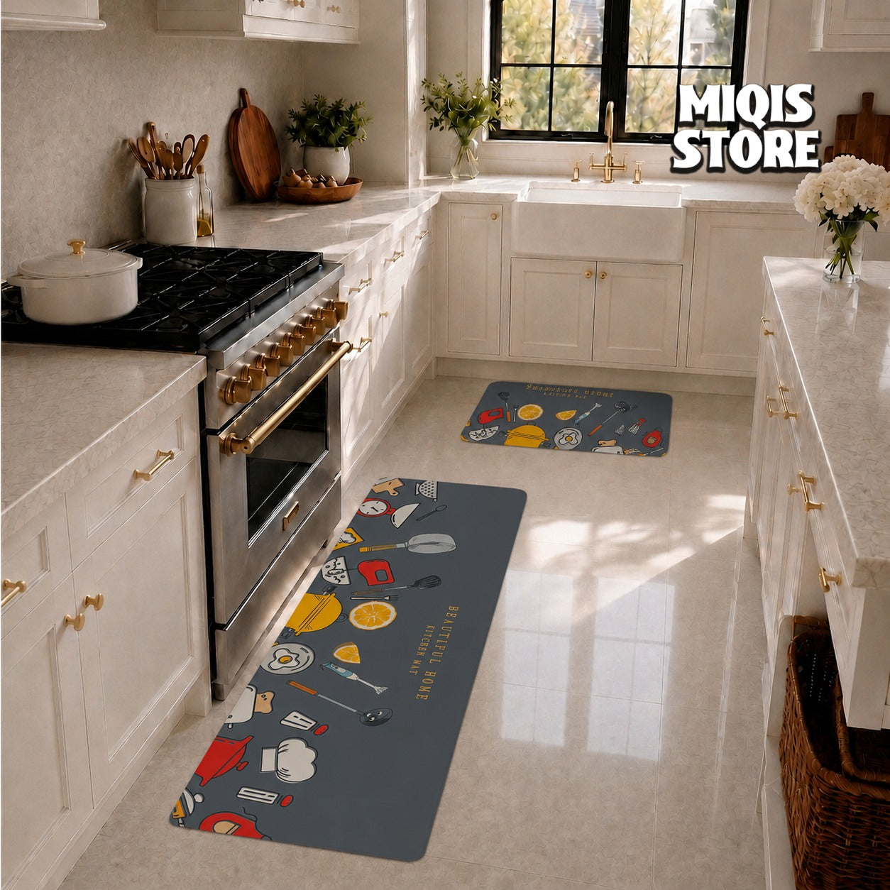 Anti Slip Water Absorbent Runner With Mat (Medium Design 76)