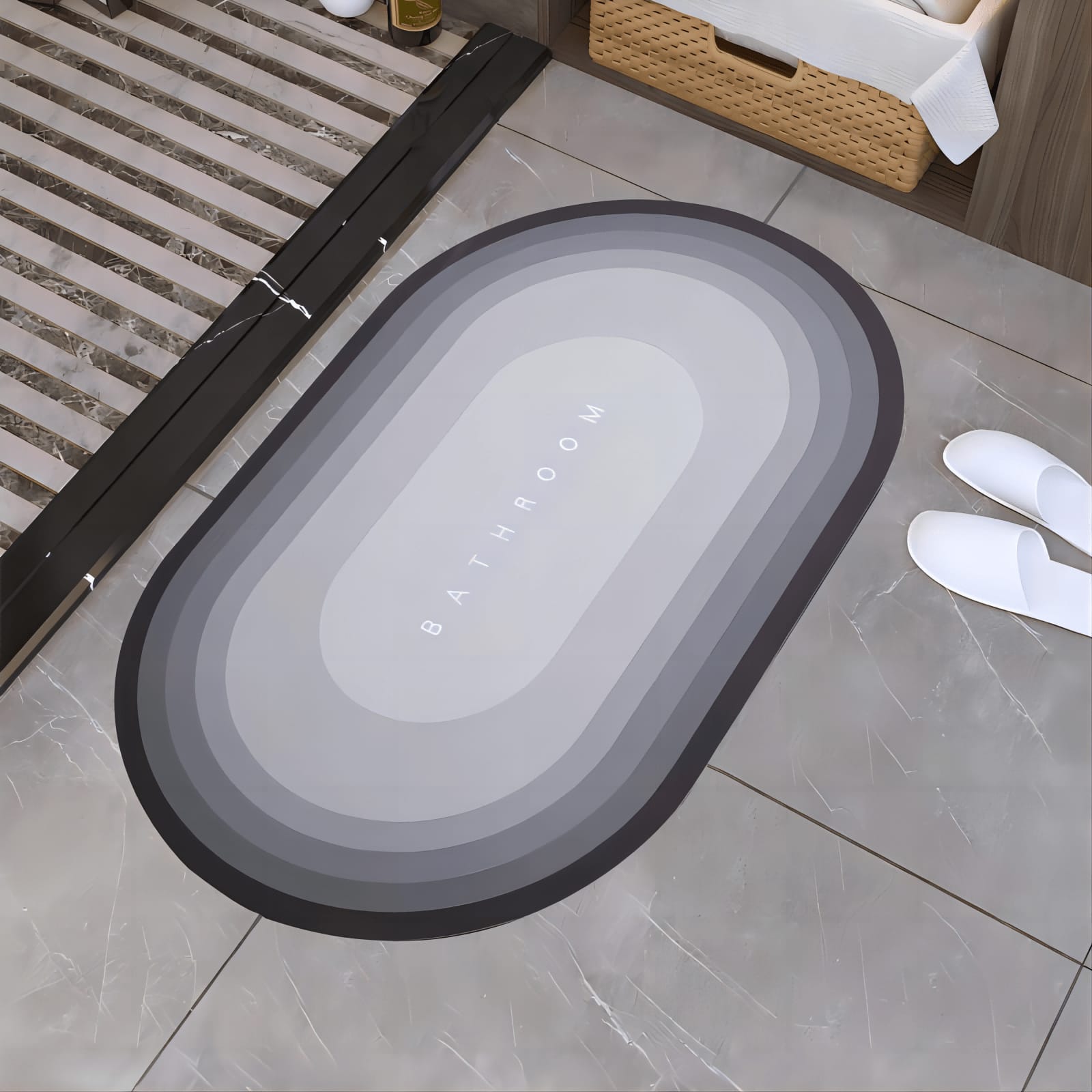 2 Pcs Medium Size Water Absorbent Anti-Slip Mat (2x1.25 ft)