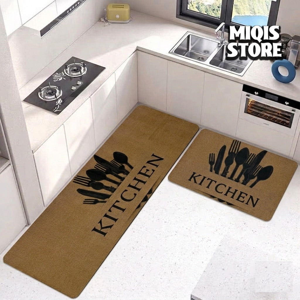 Anti Slip Water Absorbent Runner With Mat (Medium Design 64)