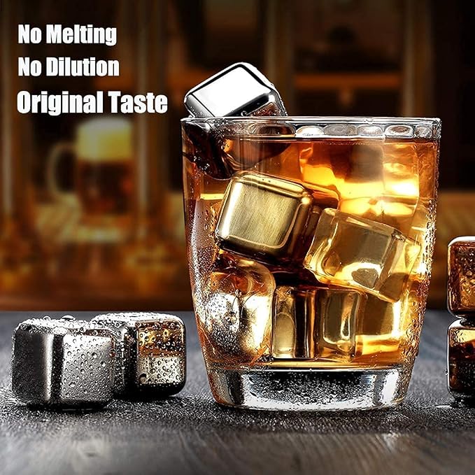 Stainless Steel Whiskey Stones – Reusable Drink Chilling Cubes
