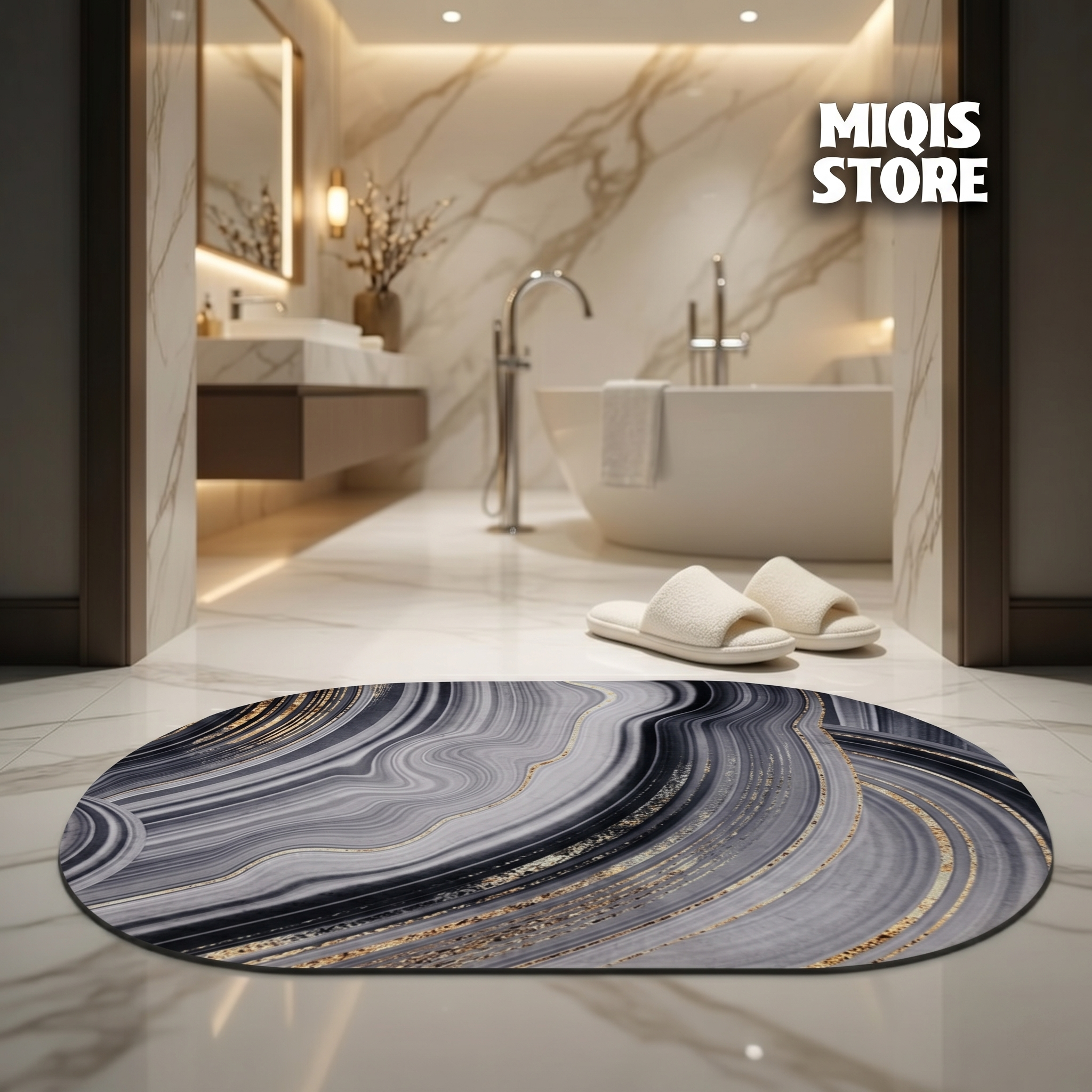 2 Pcs Water Absorbent Anti-Slip Mat (2x1.25 ft)