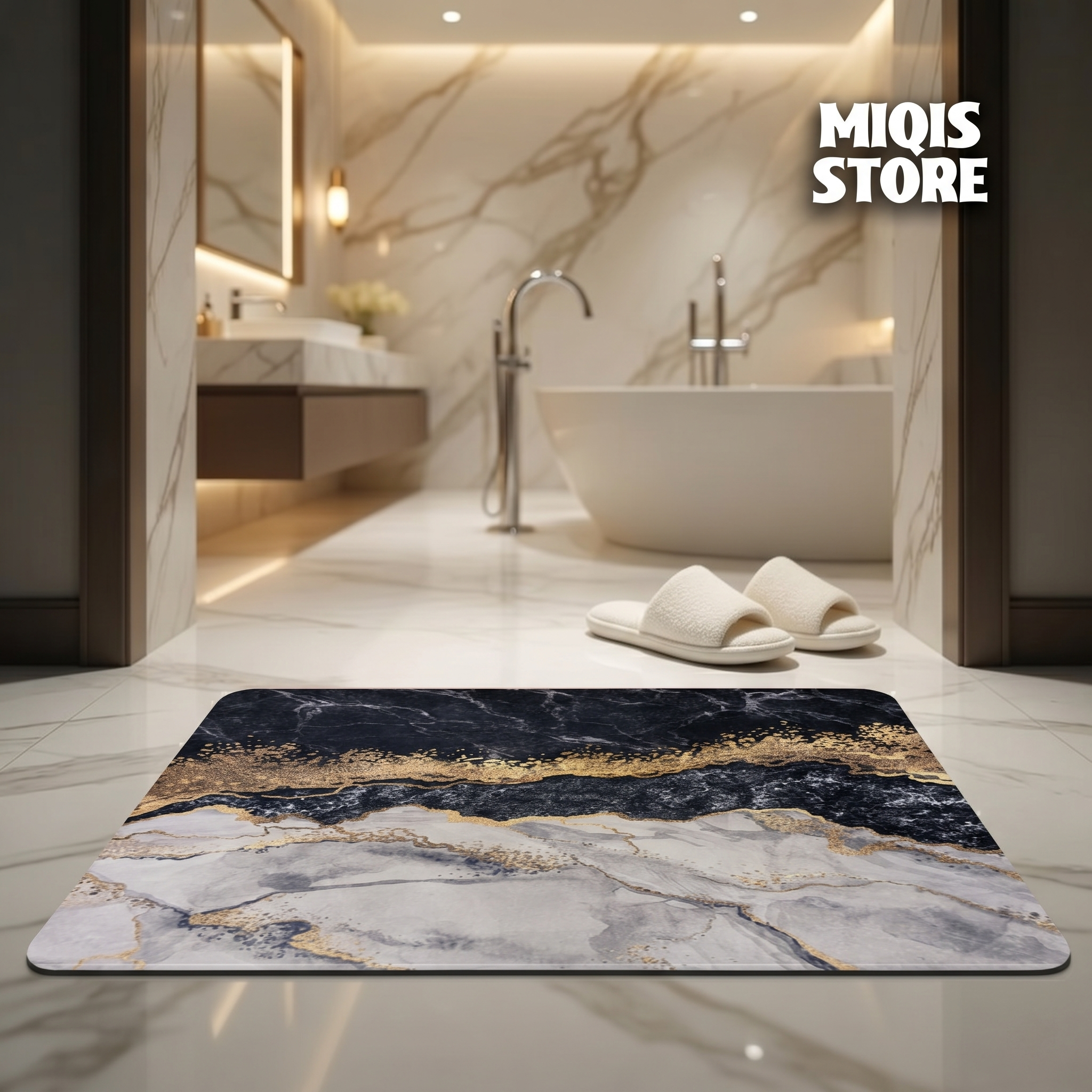 2 Pcs Water Absorbent Anti-Slip Mat (2x1.25 ft)