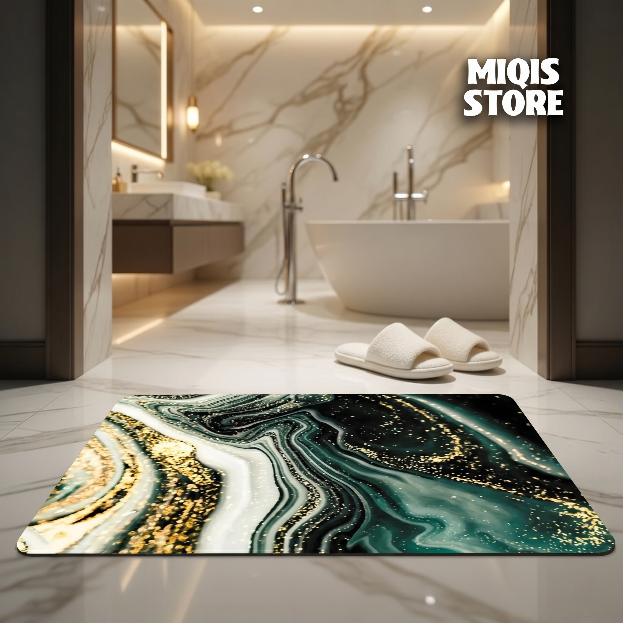 2 Pcs Medium Size Water Absorbent Anti-Slip Mat (2x1.25 ft)