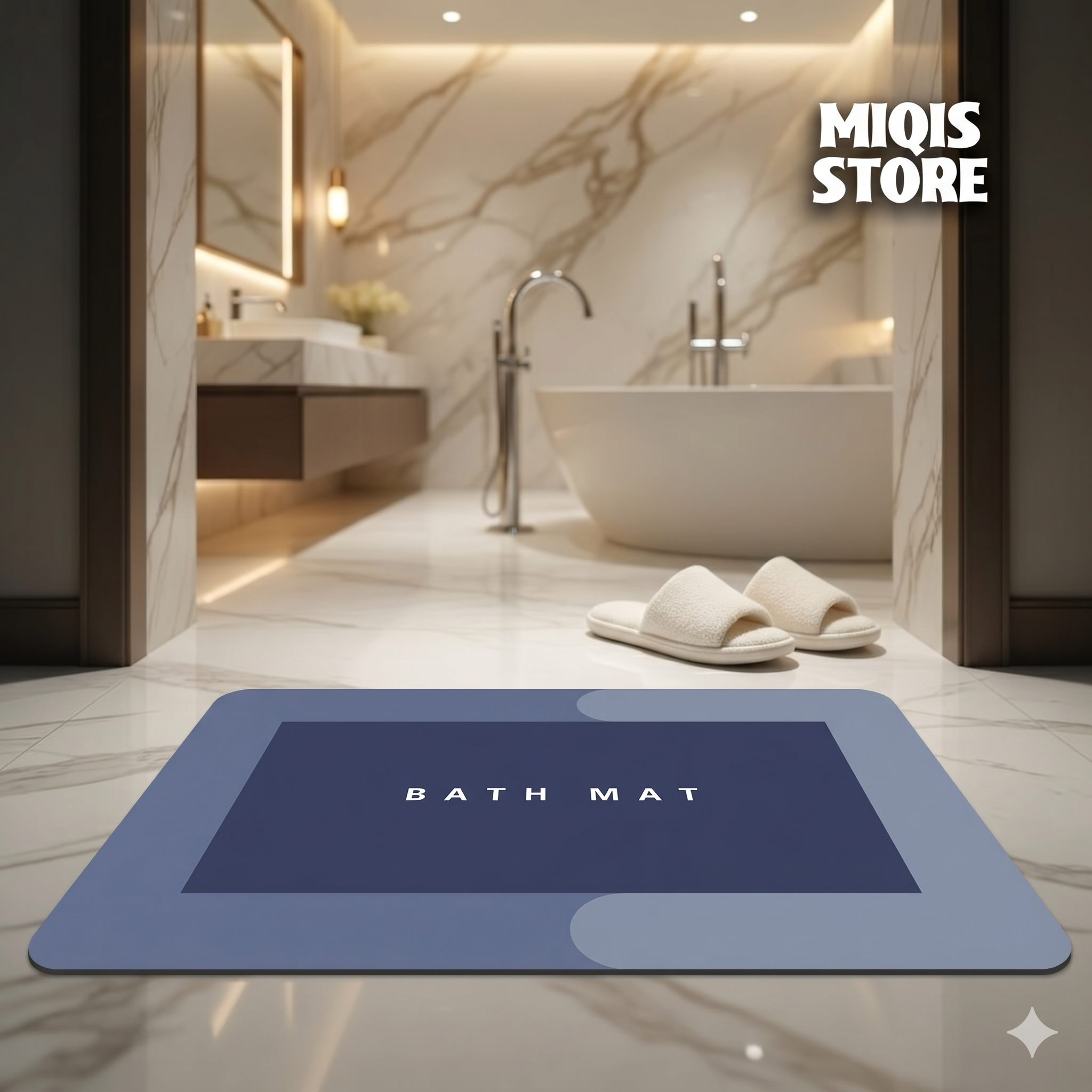 2 Pcs Medium Size Water Absorbent Anti-Slip Mat (2x1.25 ft)