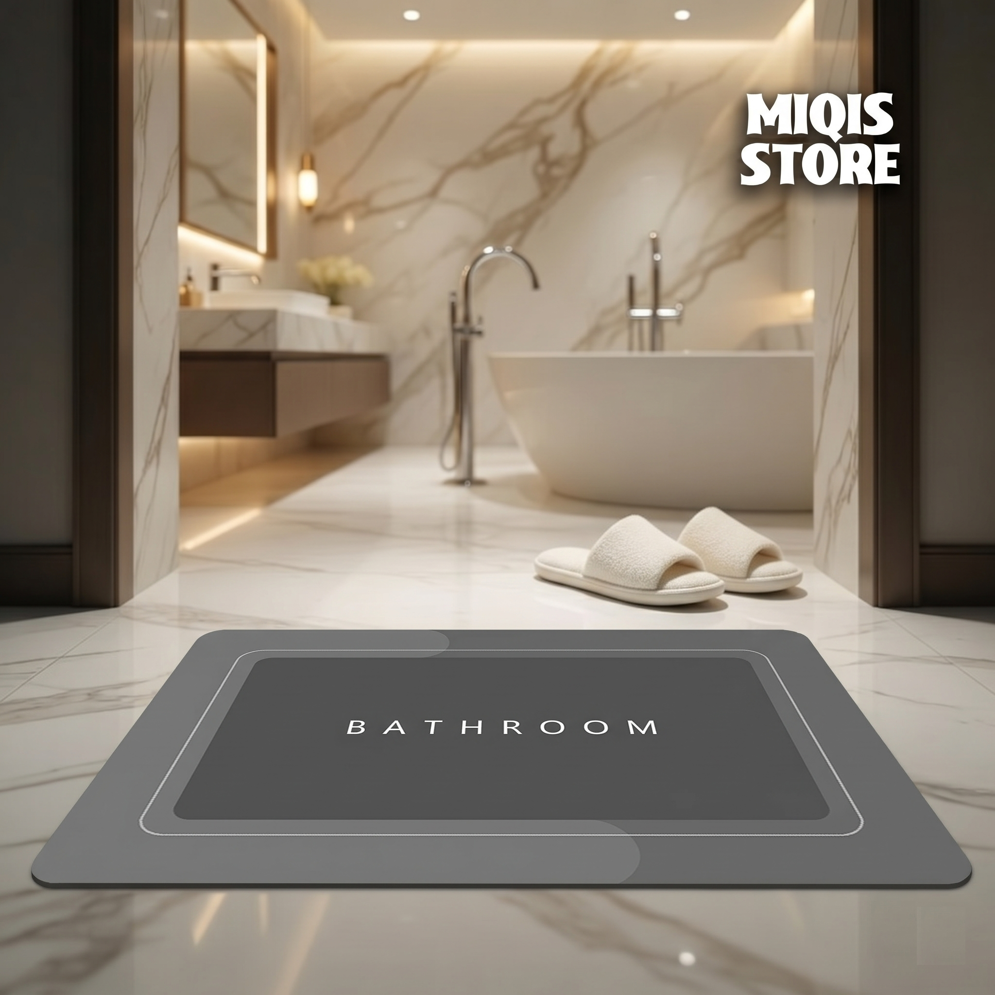 2 Pcs Medium Size Water Absorbent Anti-Slip Mat (2x1.25 ft)