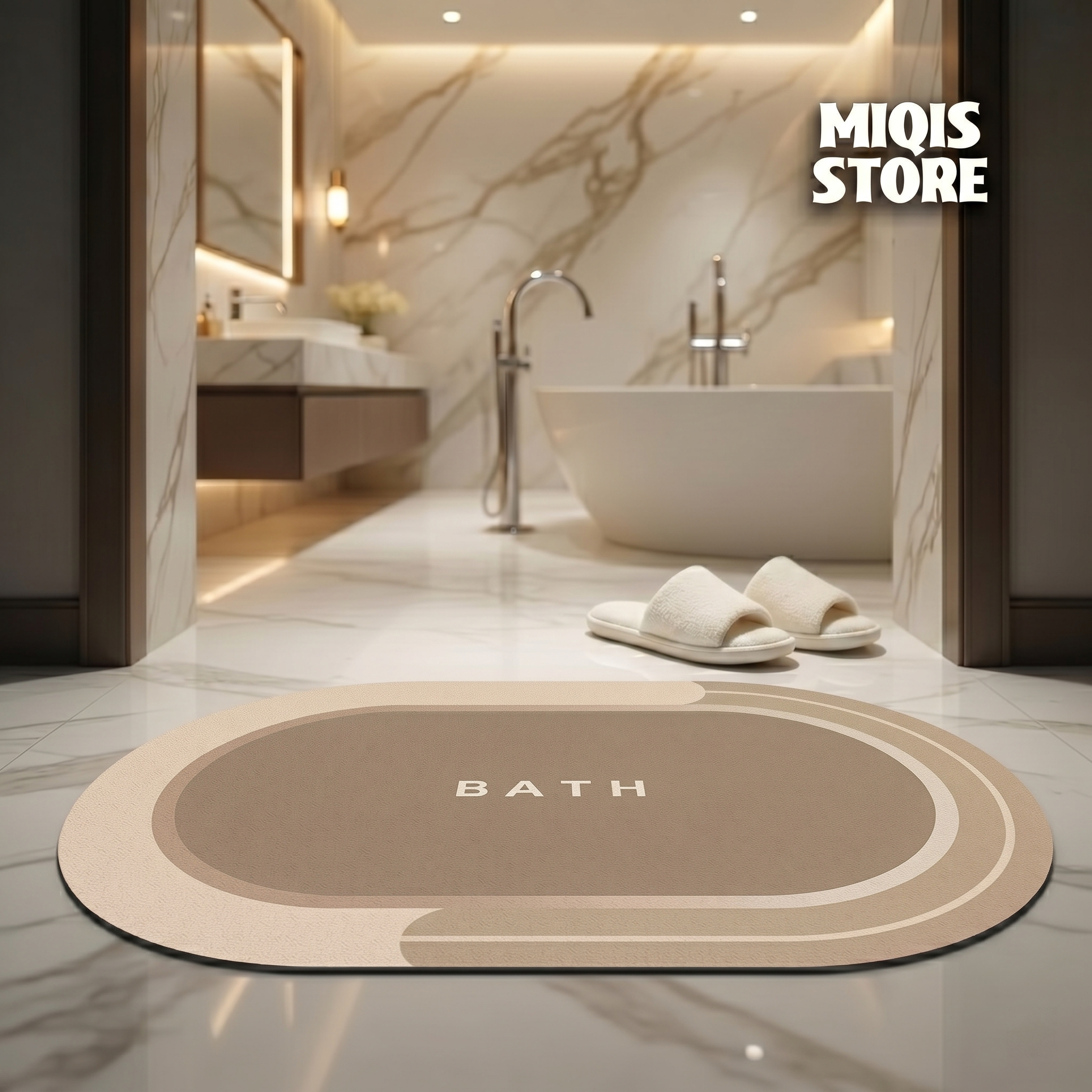 2 Pcs Water Absorbent Anti-Slip Mat (2x1.25 ft)