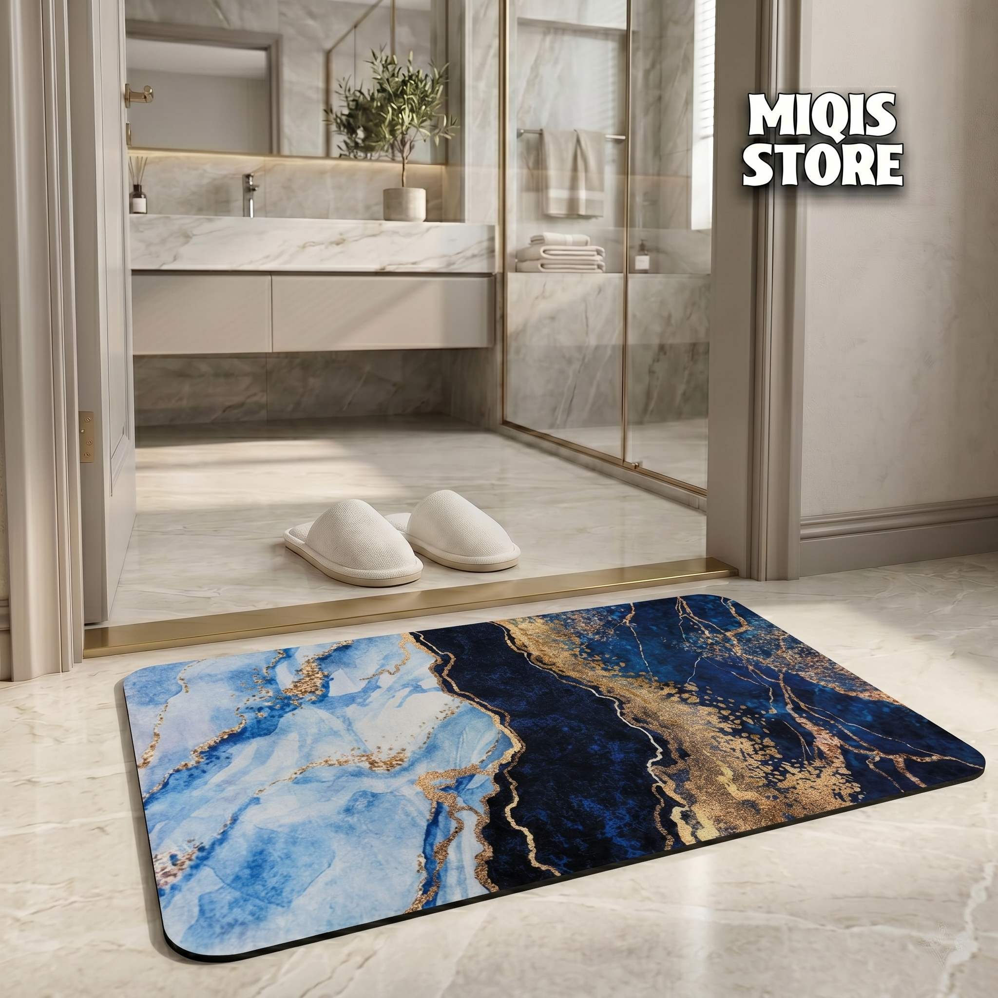 2 Pcs Medium Size Water Absorbent Anti-Slip Mat (2x1.25 ft)