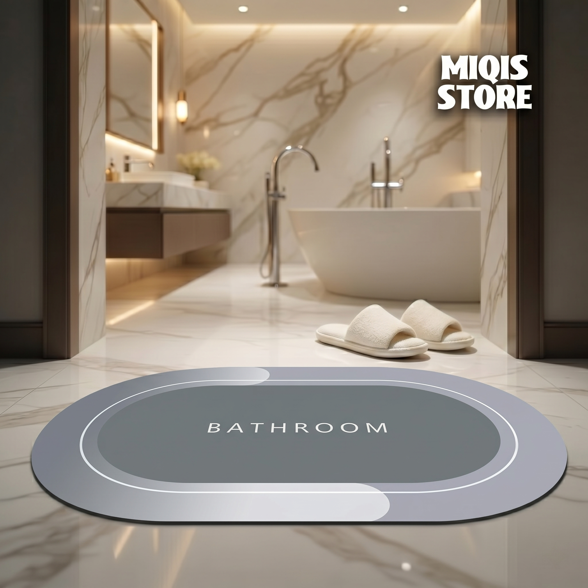 2 Pcs Medium Size Water Absorbent Anti-Slip Mat (2x1.25 ft)