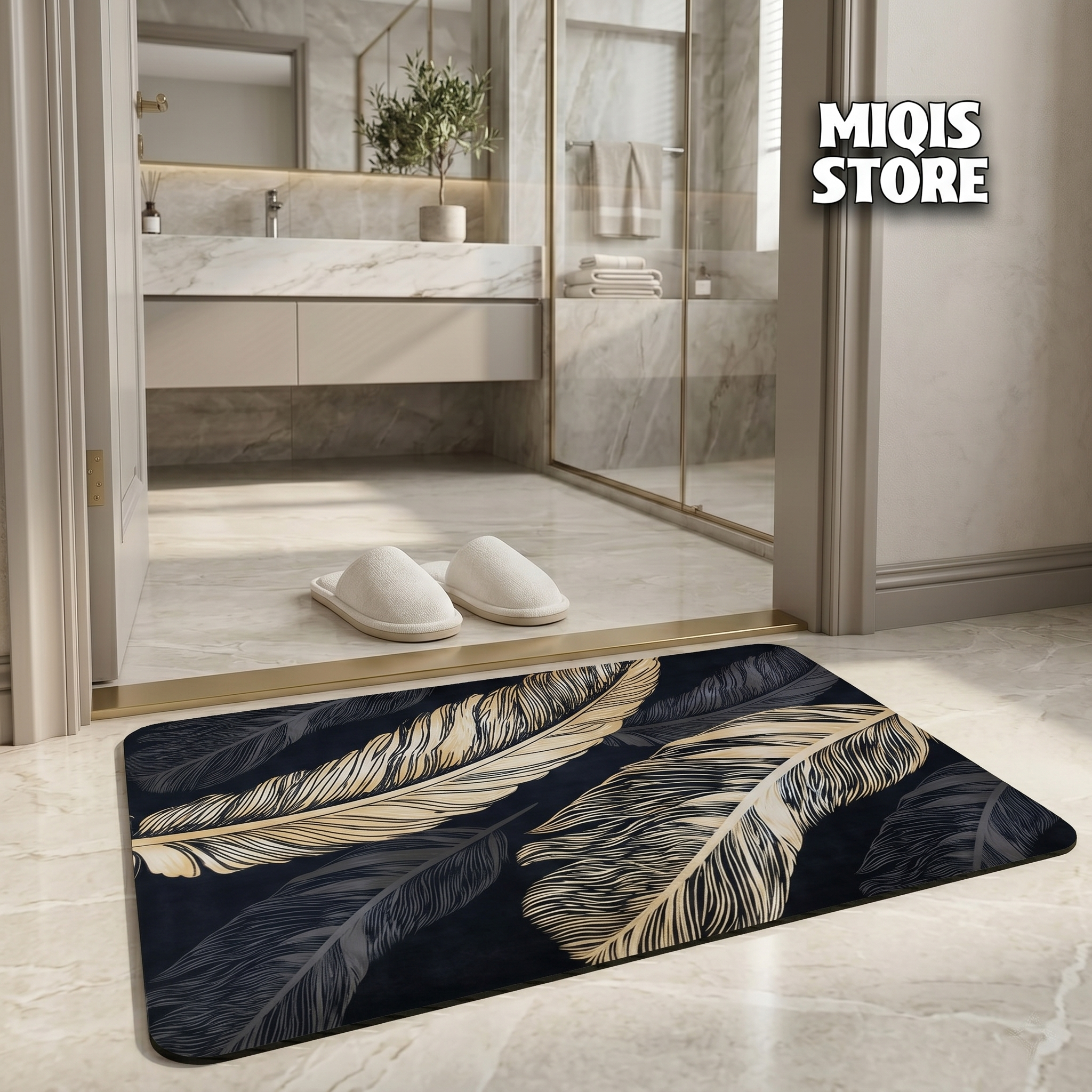 2 Pcs Large Size Water Absorbent Anti-Slip Mat (2.25x1.5 ft)