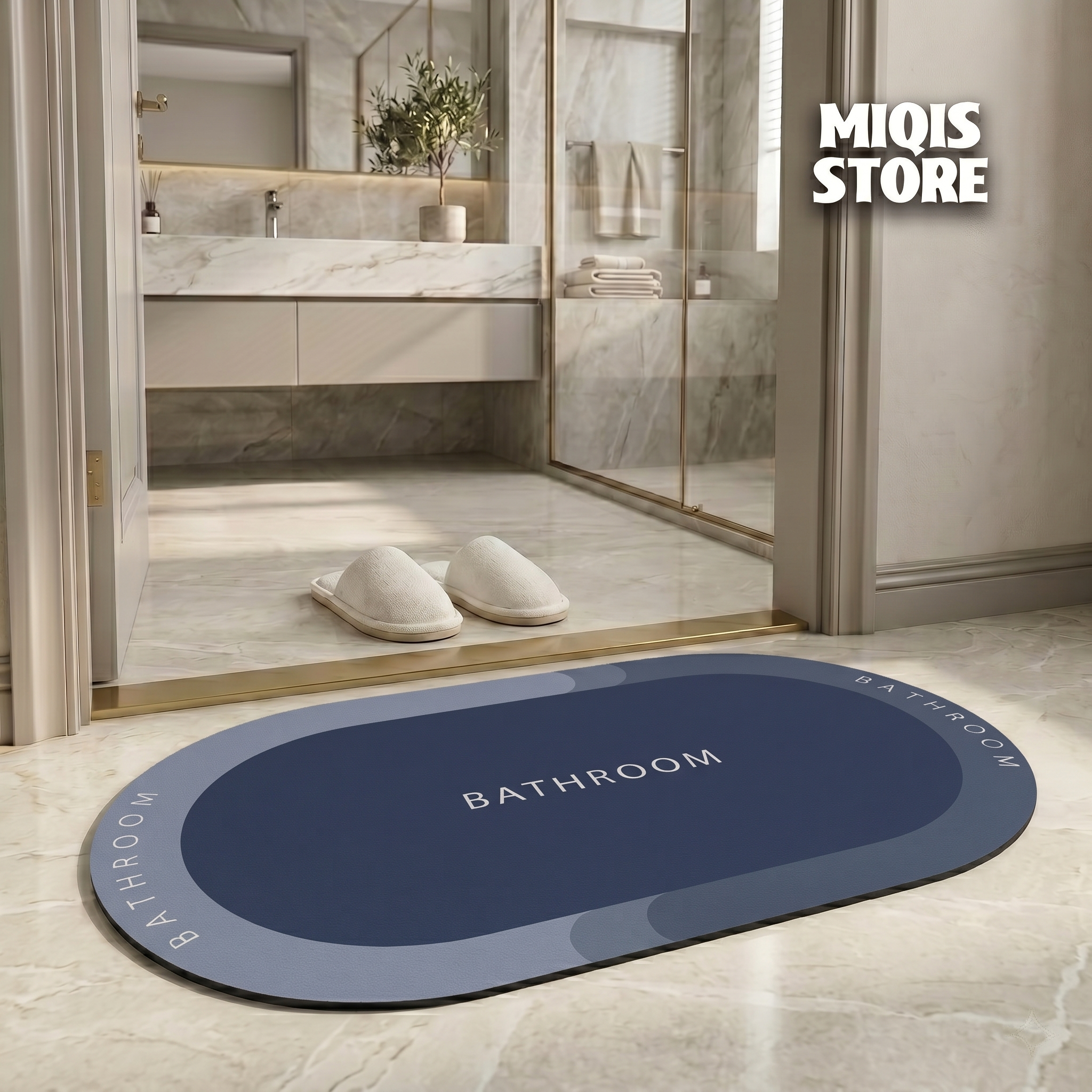 2 Pcs Large Size Water Absorbent Anti-Slip Mat (2.25x1.5 ft)