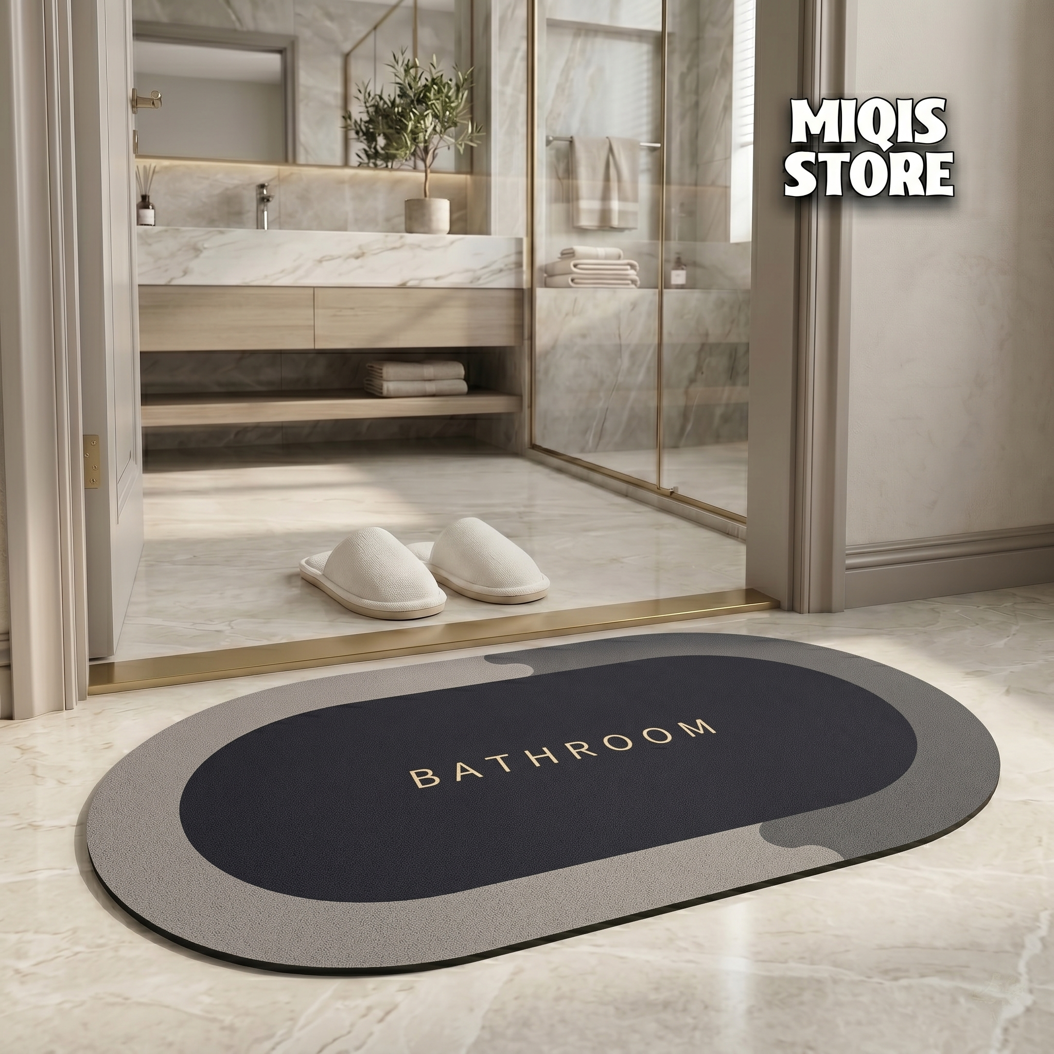 2 Pcs Medium Size Water Absorbent Anti-Slip Mat (2x1.25 ft)