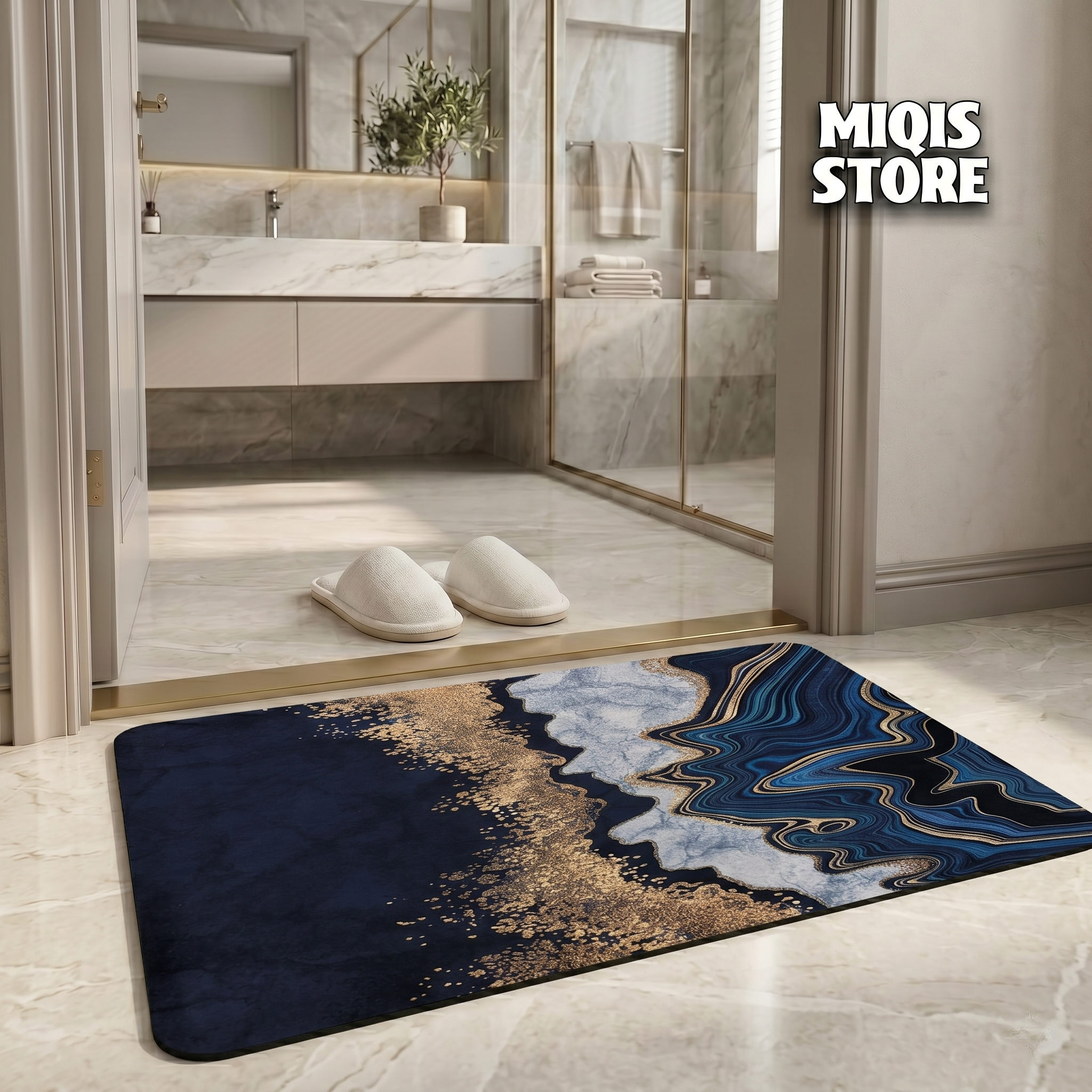2 Pcs Water Absorbent Anti-Slip Mat (2x1.25 ft)