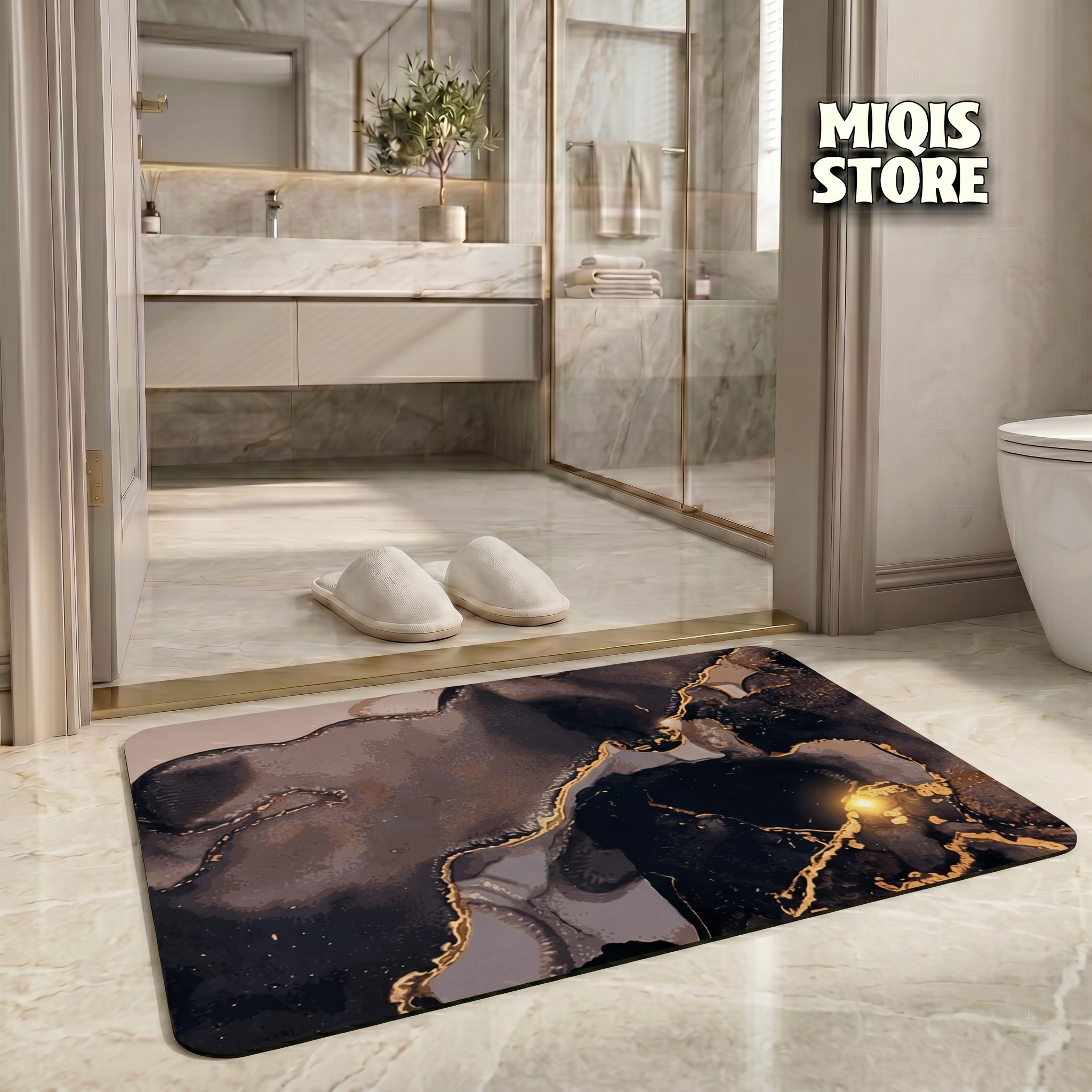 2 Pcs Large Size Water Absorbent Anti-Slip Mat (2.25x1.5 ft)