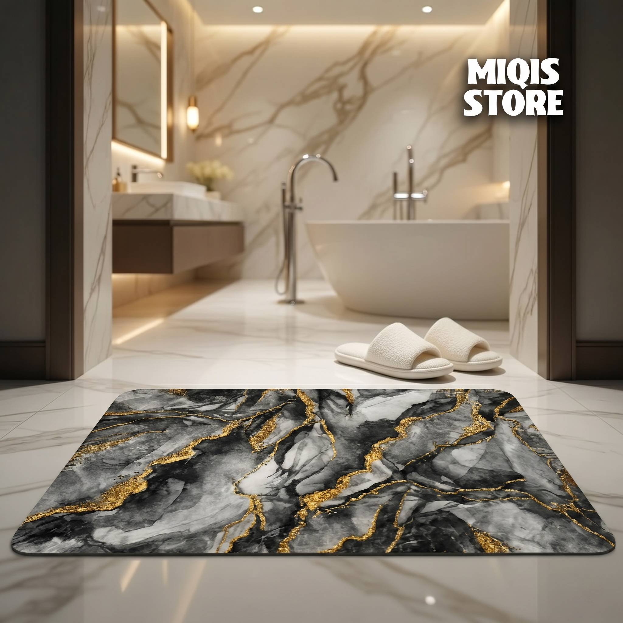 2 Pcs Large Size Water Absorbent Anti-Slip Mat (2.25x1.5 ft)