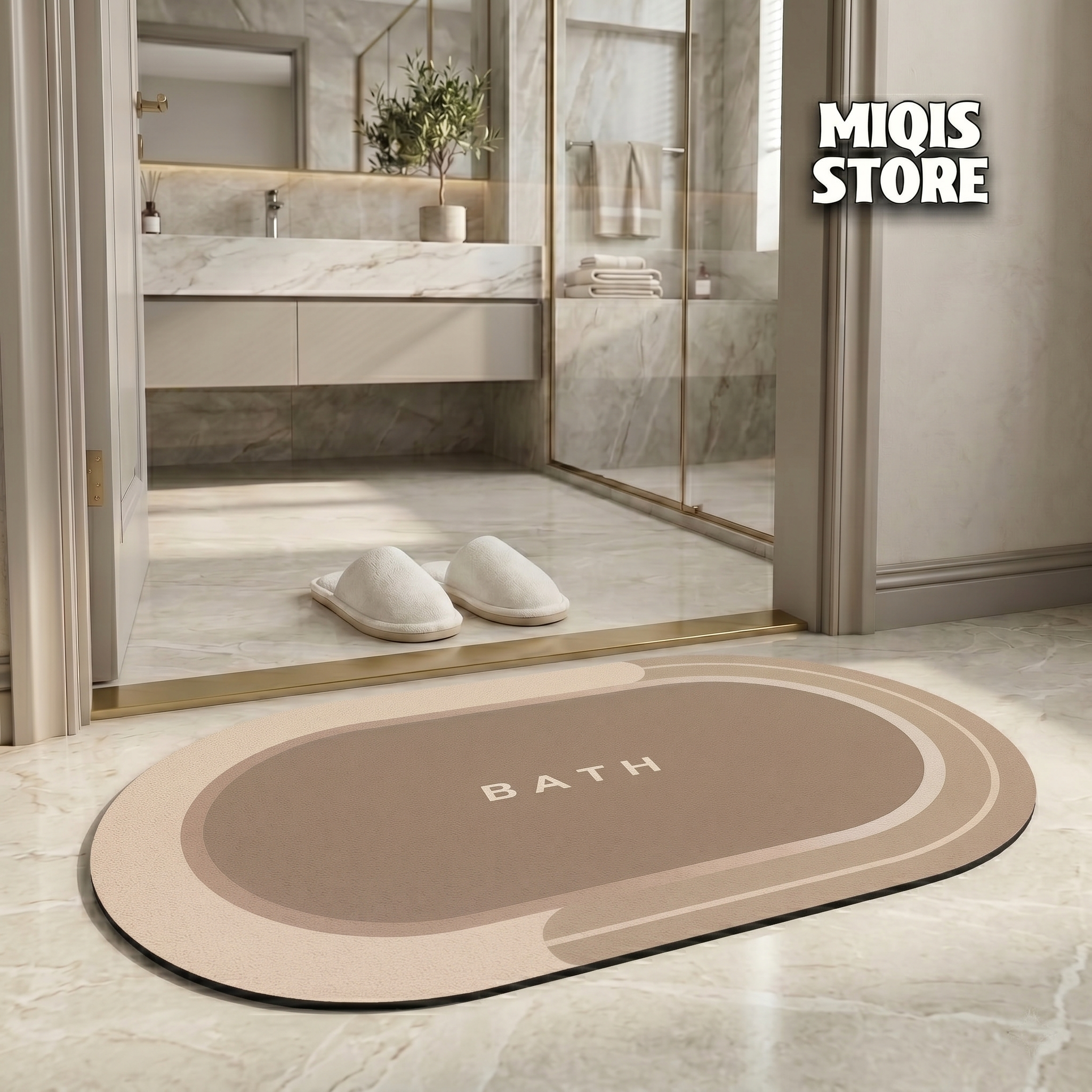 2 Pcs Large Size Water Absorbent Anti-Slip Mat (2.25x1.5 ft)