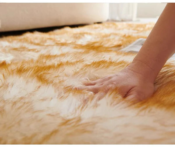 Sheep Fur Rug/Centerpiece 3.28x3.28 Ft